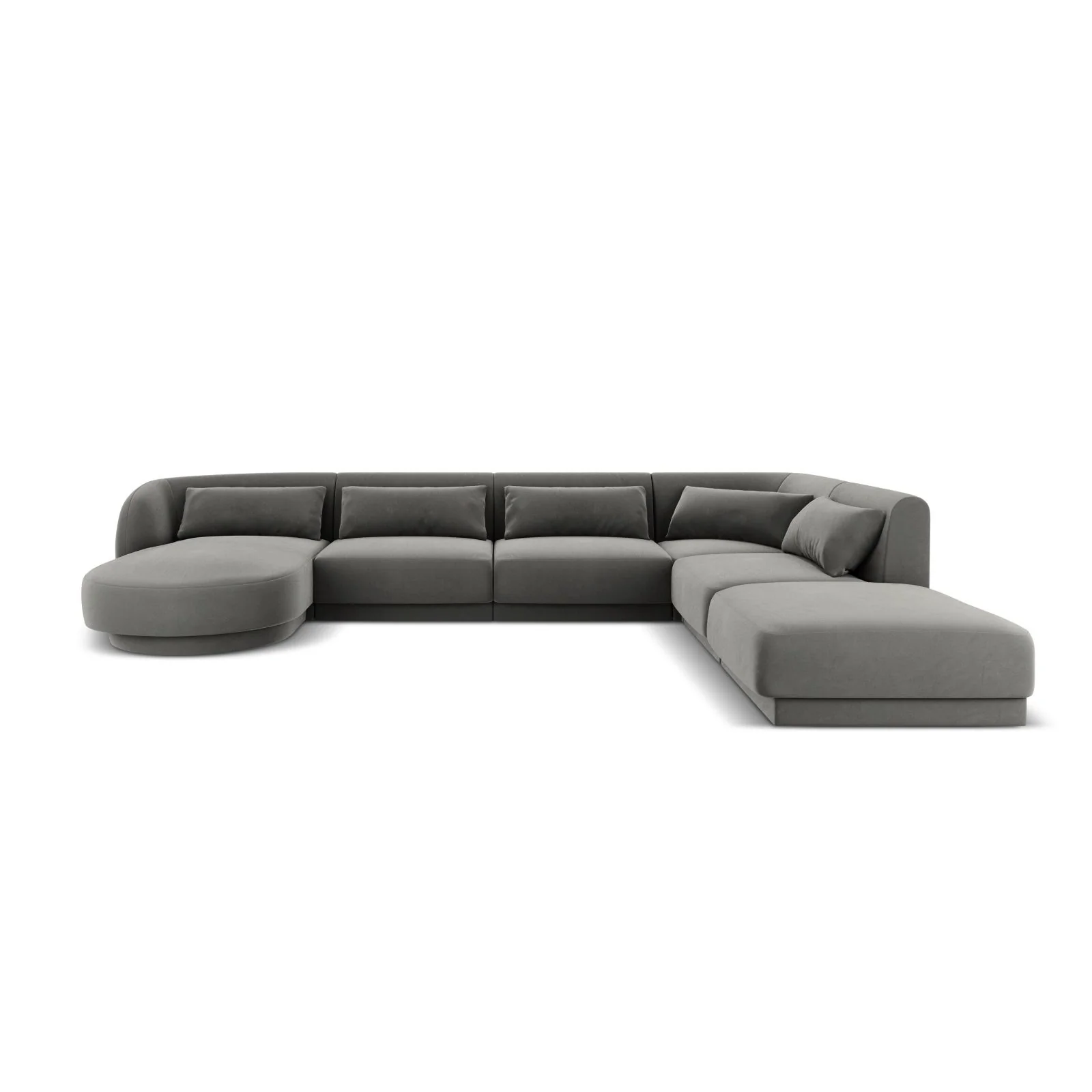 Tulum 6-Sitzer Panorama Ecksofa, Rechte Seite, aus Samt oder Chenille, 330x255x70 cm - Image 46