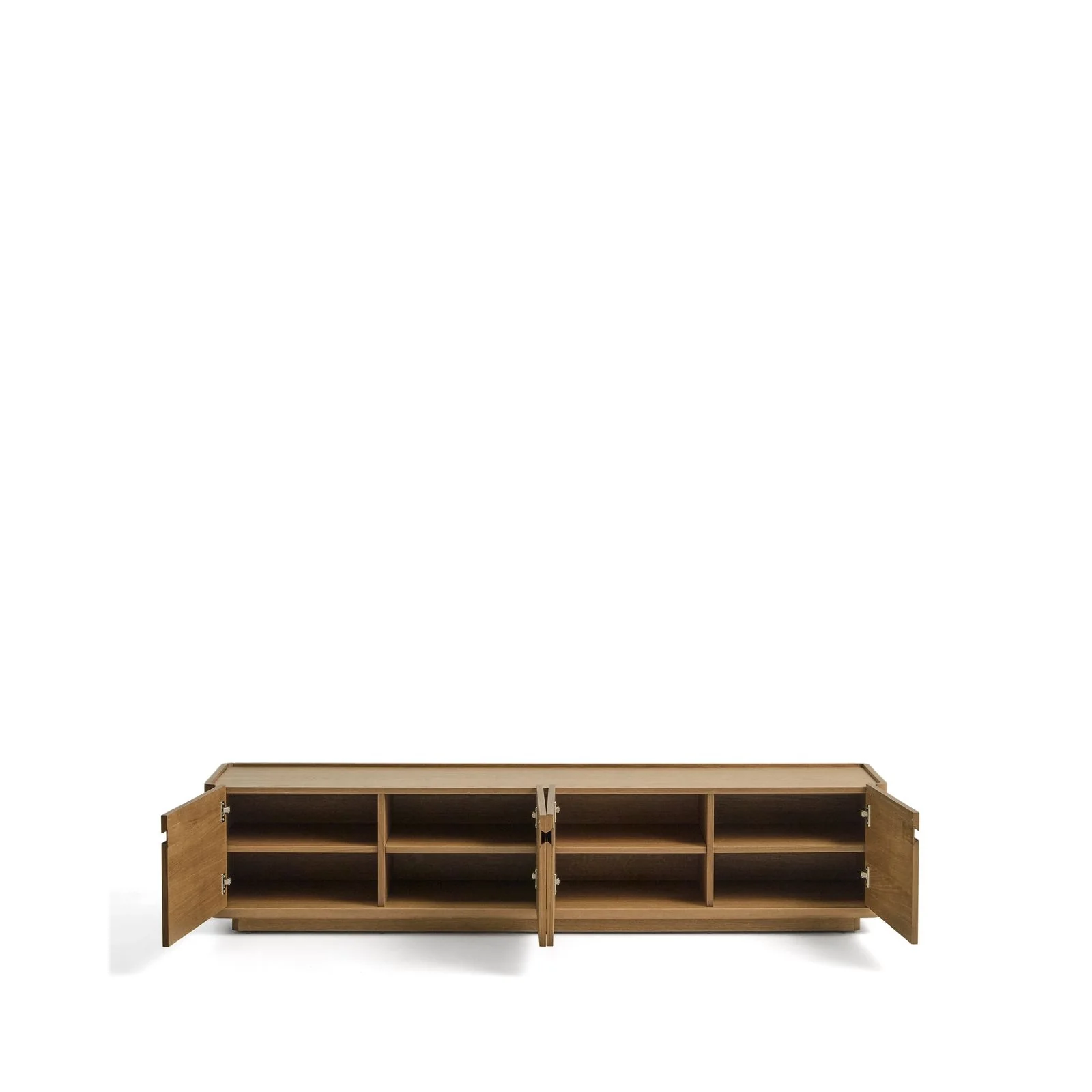 TV-Möbel Arelida aus Furnier sowie Massivholz aus Eiche mit hellbraunem Finish 200 x 44 cm - Image 7