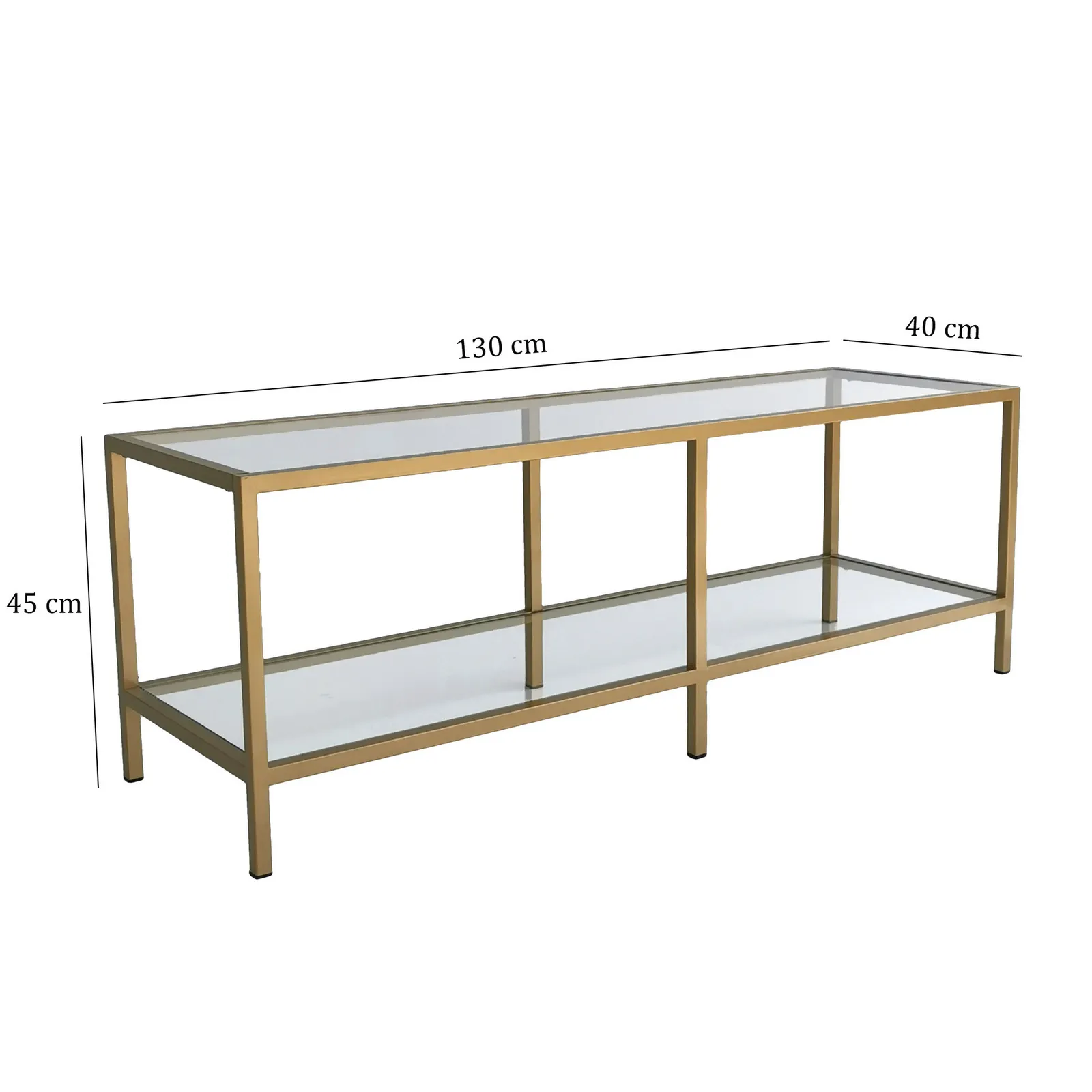TV-Schrank Basic aus Metall und gehärtetem Glas, 130×40×45 cm - Image 17