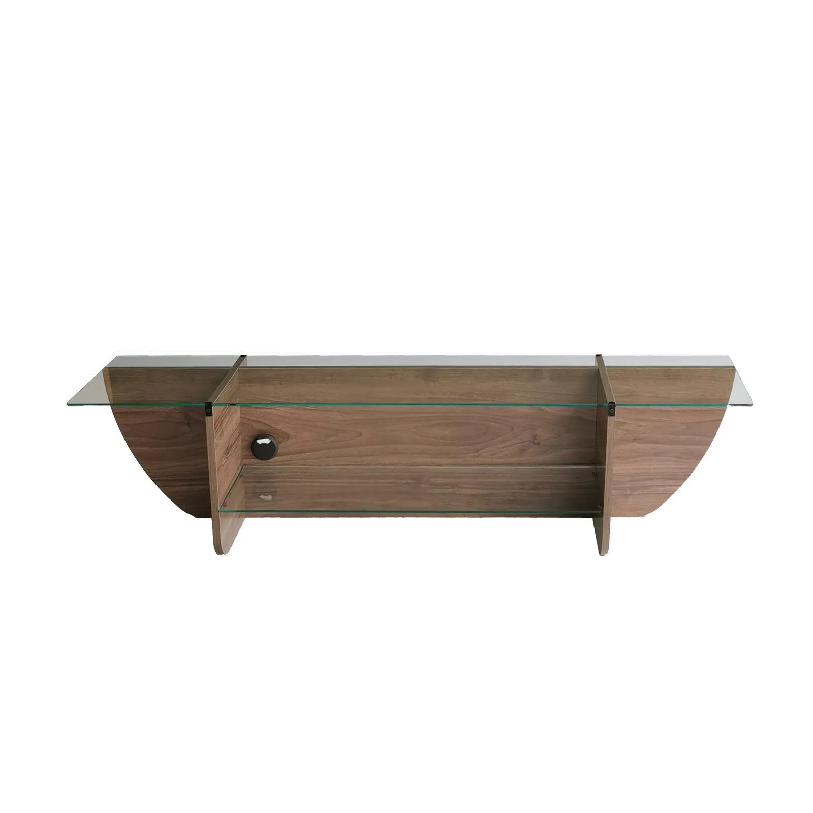 TV-Schrank Lily aus melaminharzbeschichteten Holz und gehärtetem Glas, 158×35×40 cm - Image 9