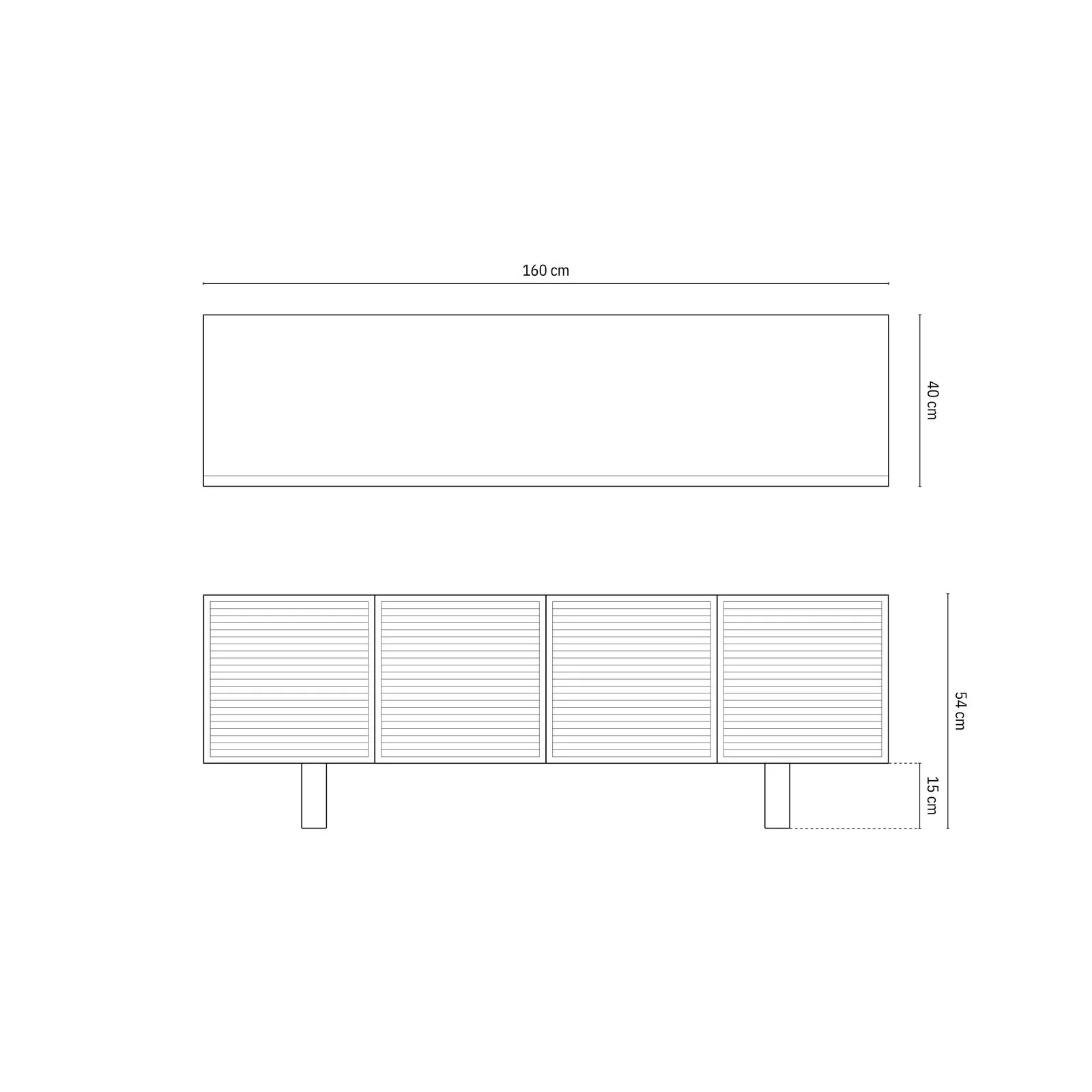 TV-Schrank mit Eichenholzplatte Aires, 160x40x54 cm - Image 3