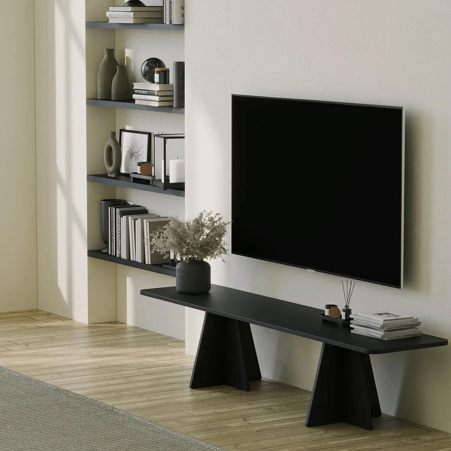 TV-Schrank Mushroom aus melaminharzbeschichteten Holz, 180×42×40 cm - Image 6
