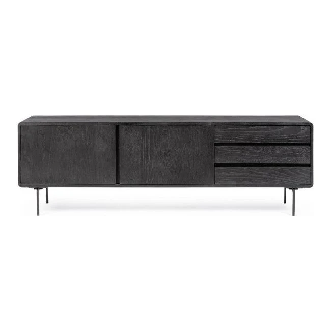 TV Sideboard mit 2 Türen und 3 Schubladen Widald Schwarz - Image 3