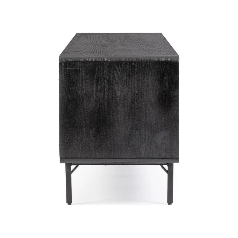 TV Sideboard mit 2 Türen und 3 Schubladen Widald Schwarz - Image 5