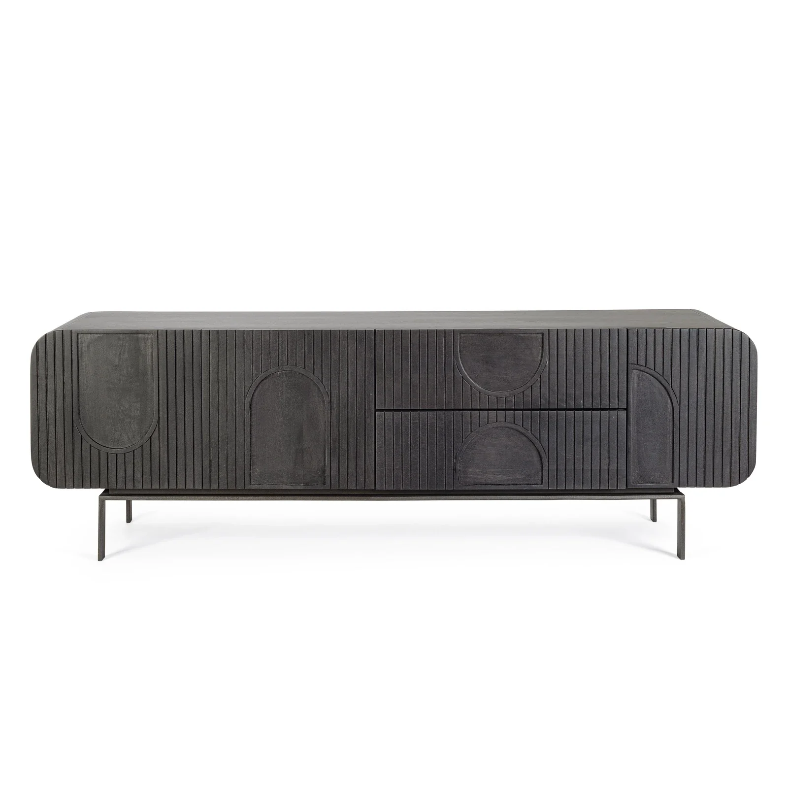 TV Sideboard mit 3 Türen und 2 Schubladen Orissa Schwarz - Image 6