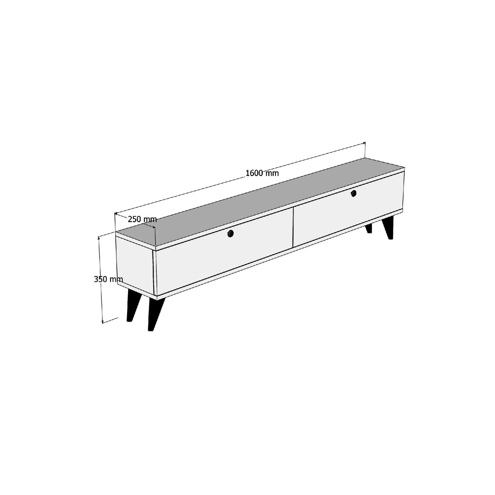 TV-Sideboard Paris in verschiedenen Farben, 160x25x35 cm - Image 30