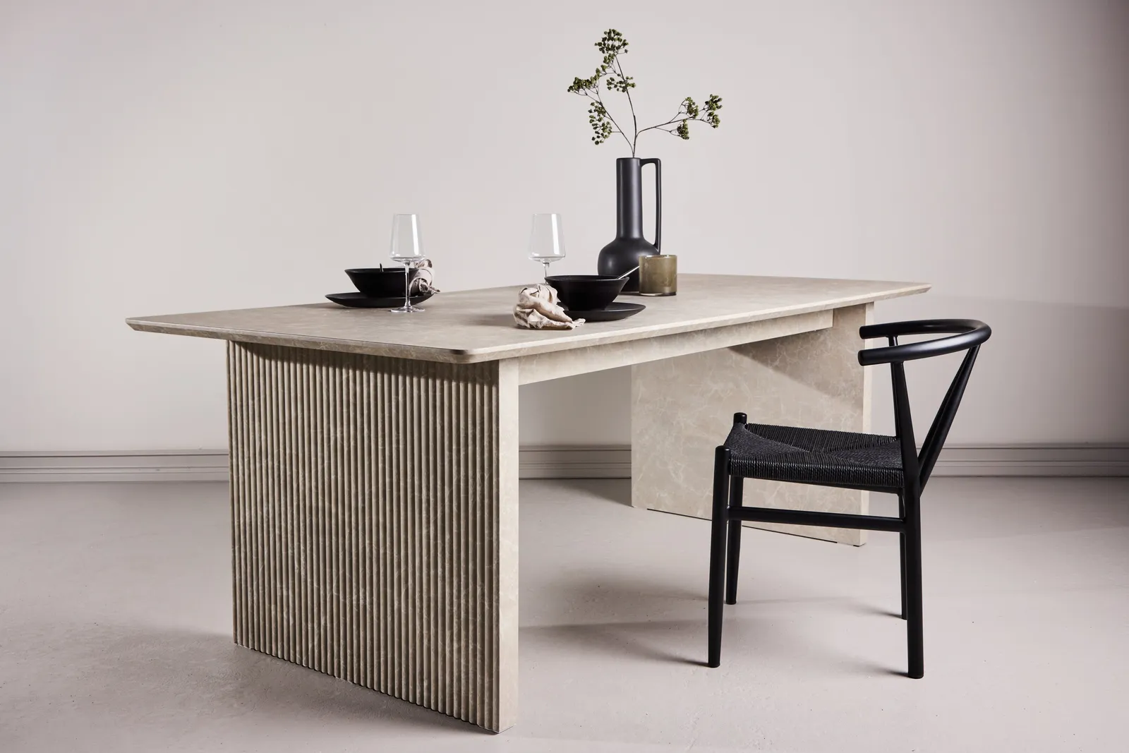 Vail Esstisch Beige Marmoroptik 100x200 cm - Image 2