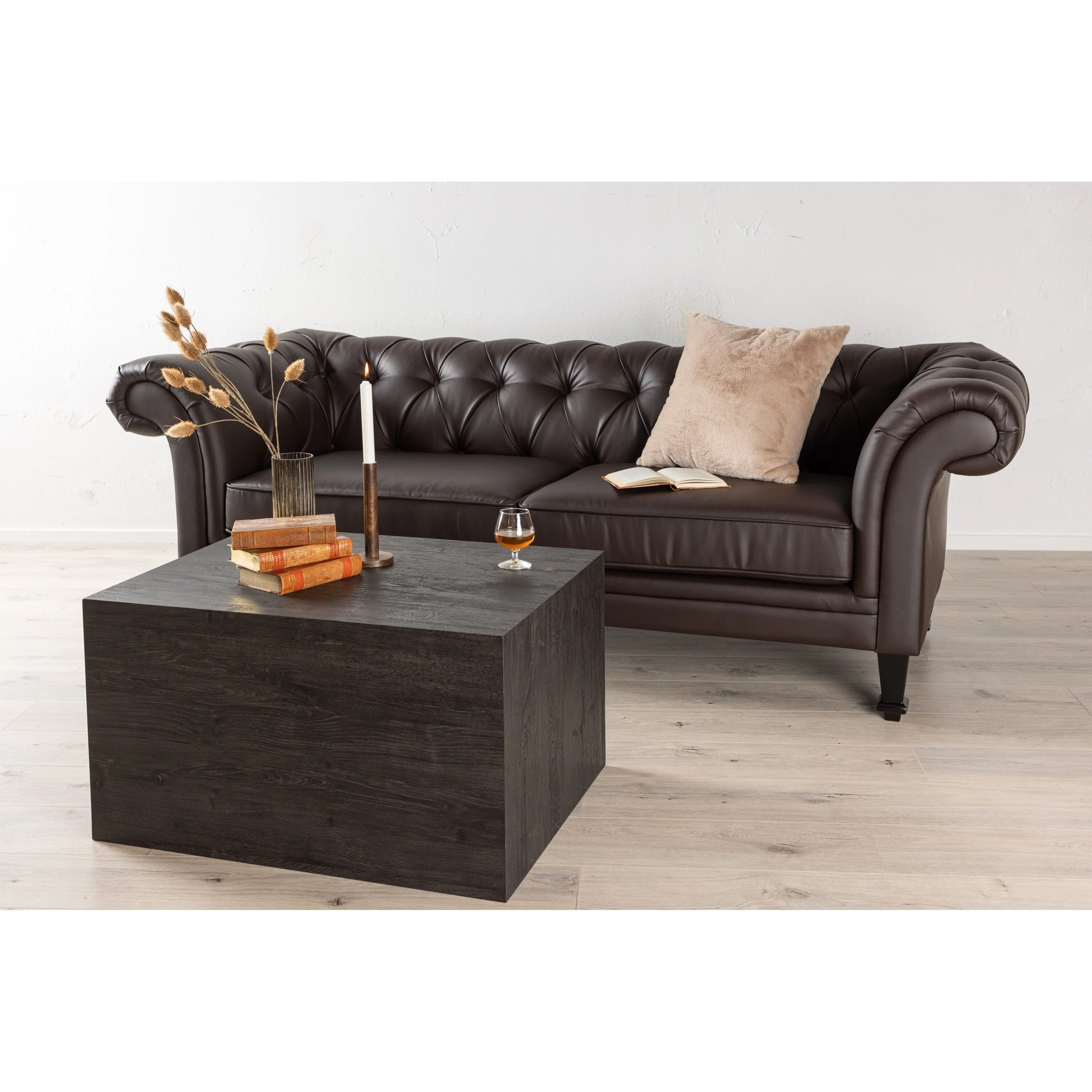 Ätran 3-Sitzer Sofa - Dunkelbraun / Dunkelbraun PU - Image 2