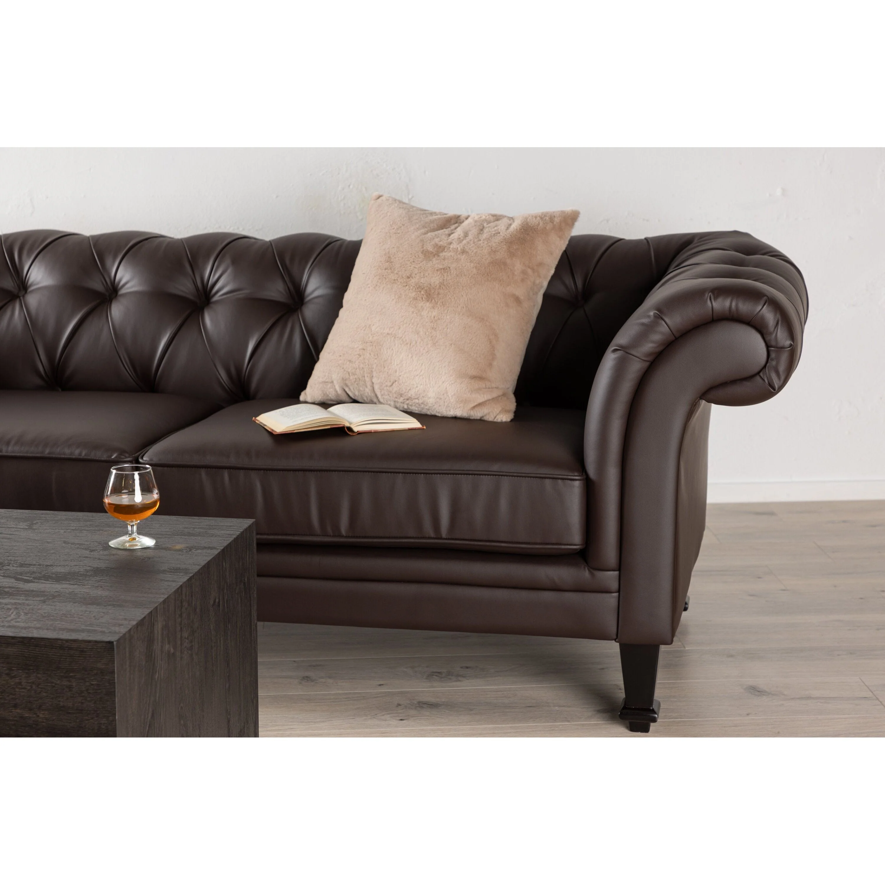 Ätran 3-Sitzer Sofa - Dunkelbraun / Dunkelbraun PU - Image 3