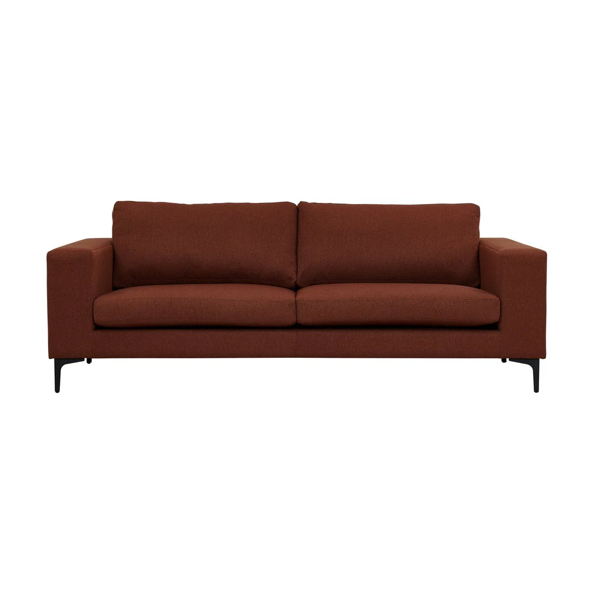 Bolero 3-Sitzer Sofa - rostroter Stoff - schwarze Beine