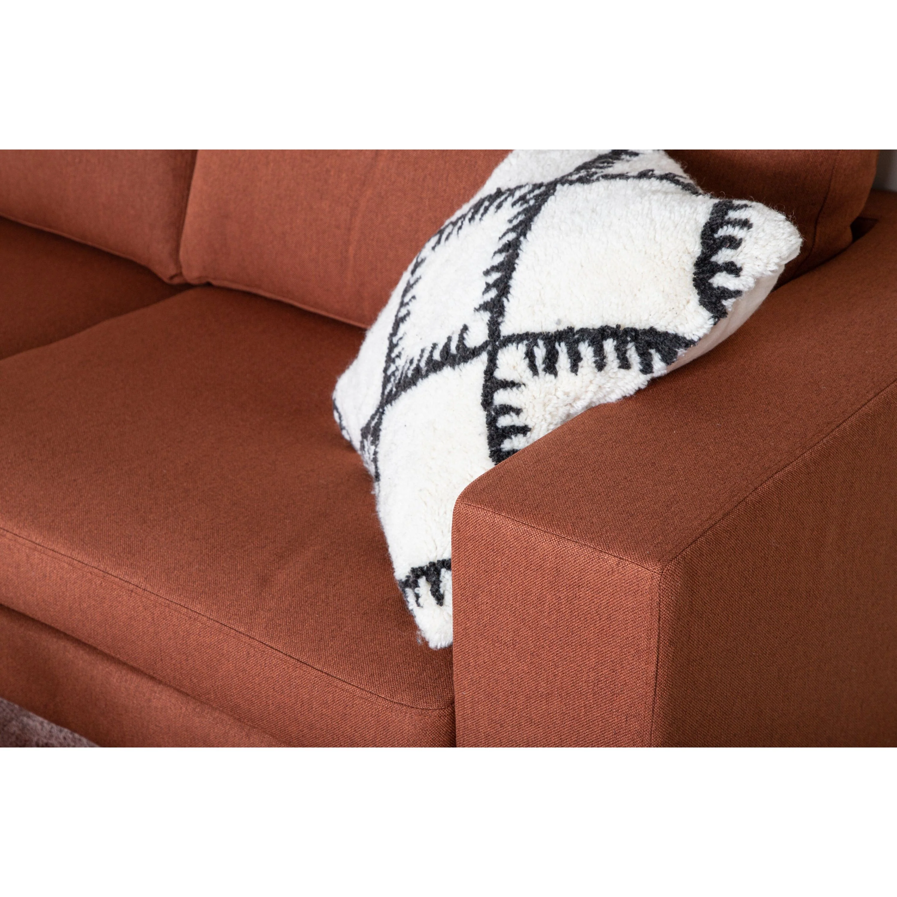 Bolero 3-Sitzer Sofa - rostroter Stoff - schwarze Beine - Image 5