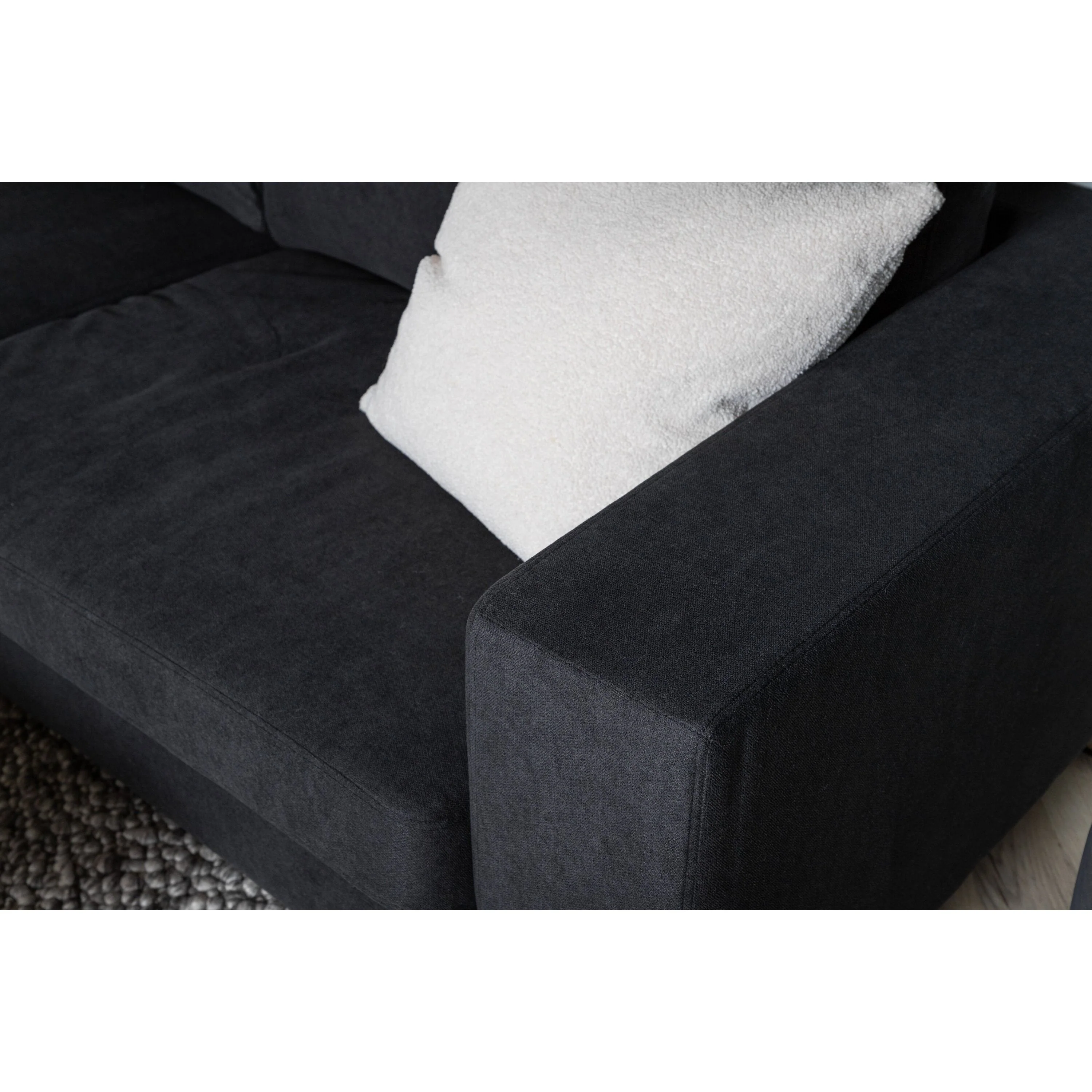 Bolero Sofa - 3-Sitzer - Schwarzer Stoff - Schwarze Beine - Image 6
