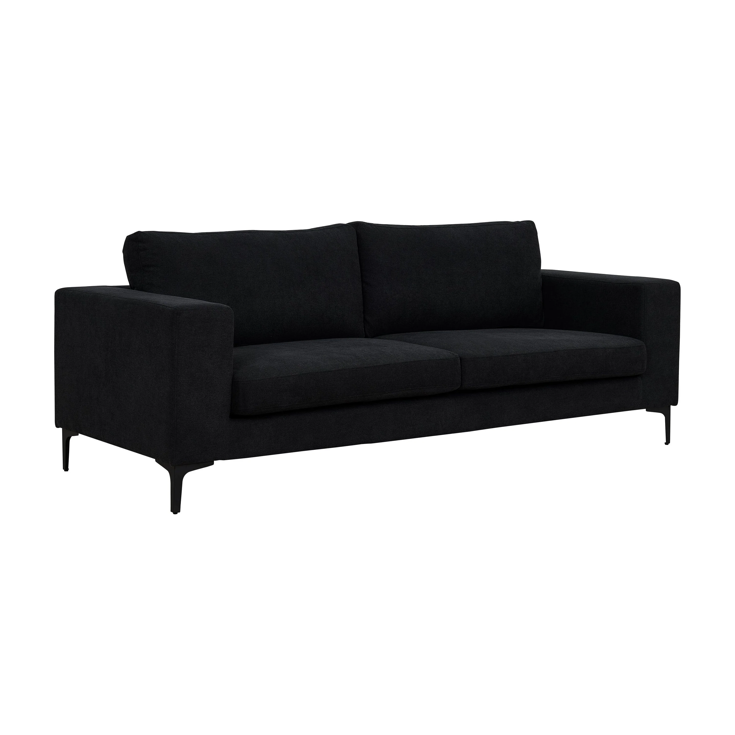 Bolero Sofa - 3-Sitzer - Schwarzer Stoff - Schwarze Beine - Image 7