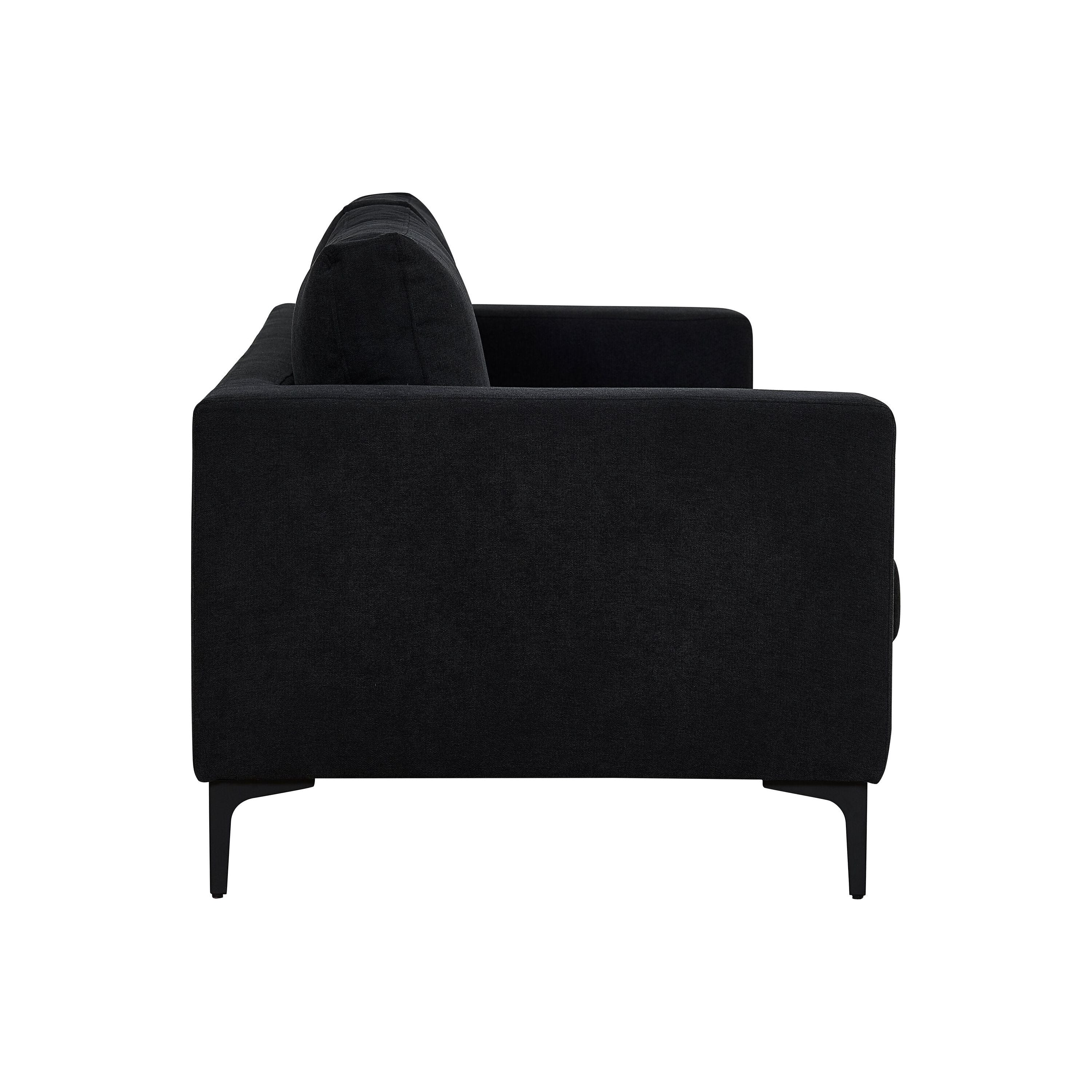 Bolero Sofa - 3-Sitzer - Schwarzer Stoff - Schwarze Beine - Image 8