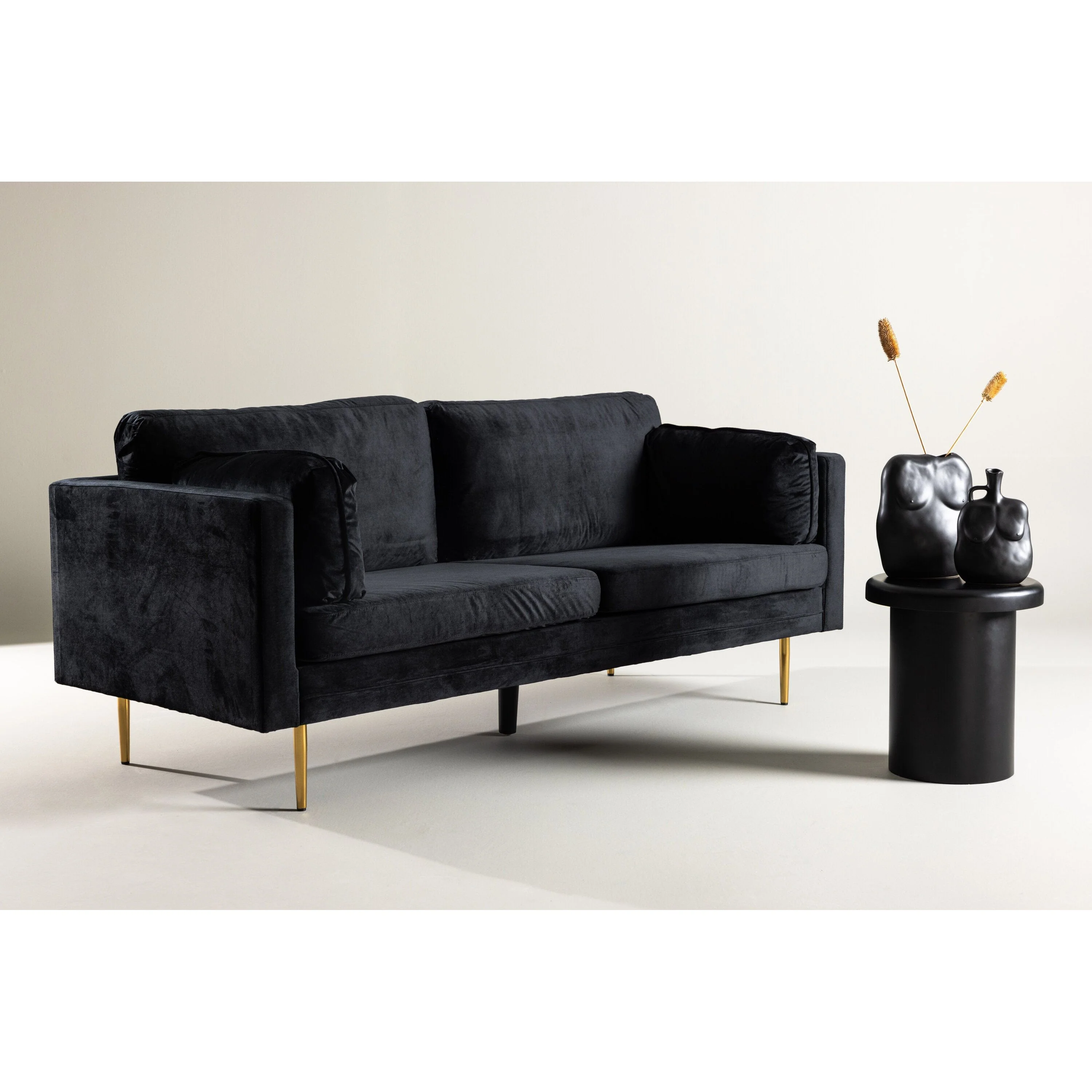 Boom 3-Sitzer Sofa Samt - Schwarz - Image 2