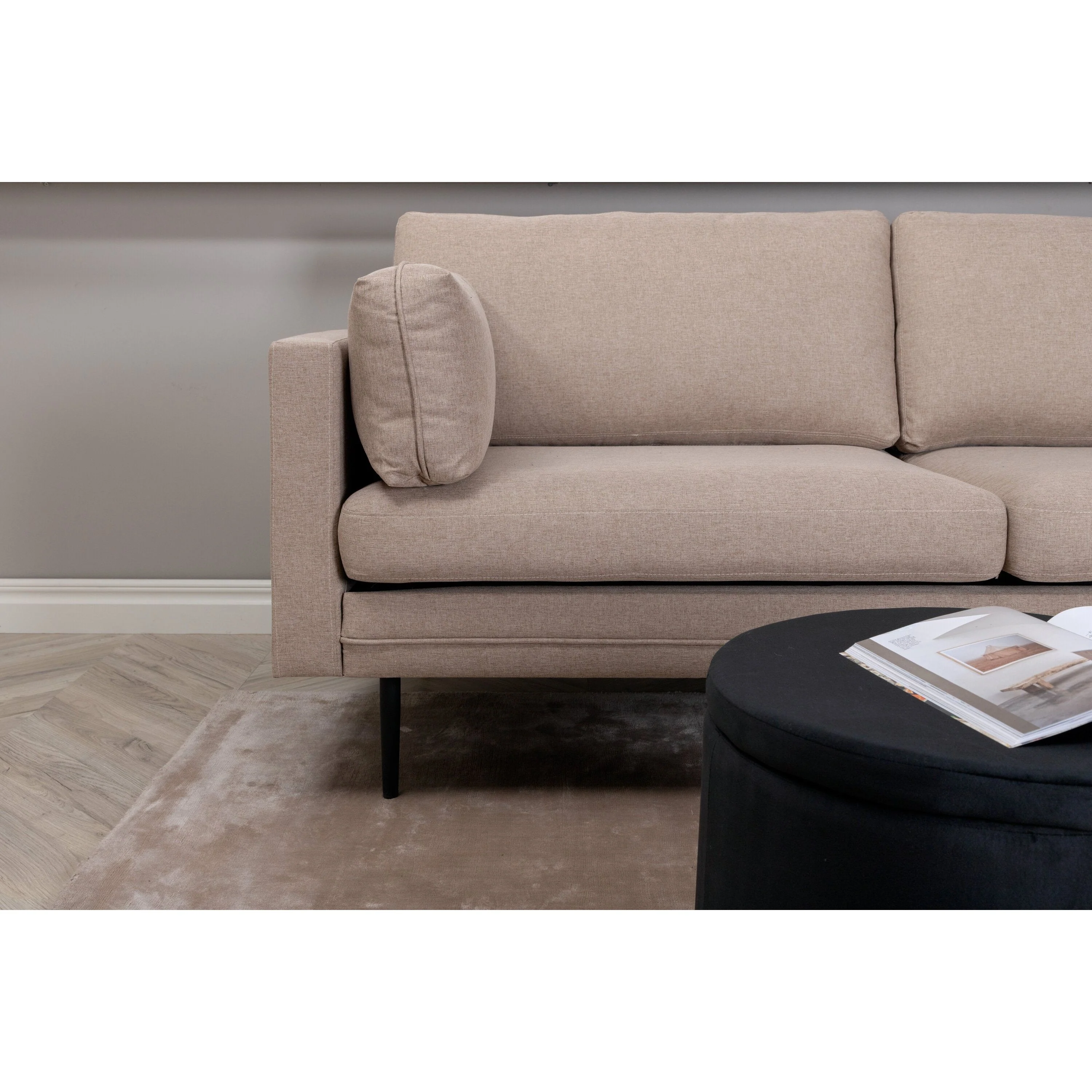 Boom 3-Sitzer Sofa - Schwarz / Brauner Stoff - Image 3