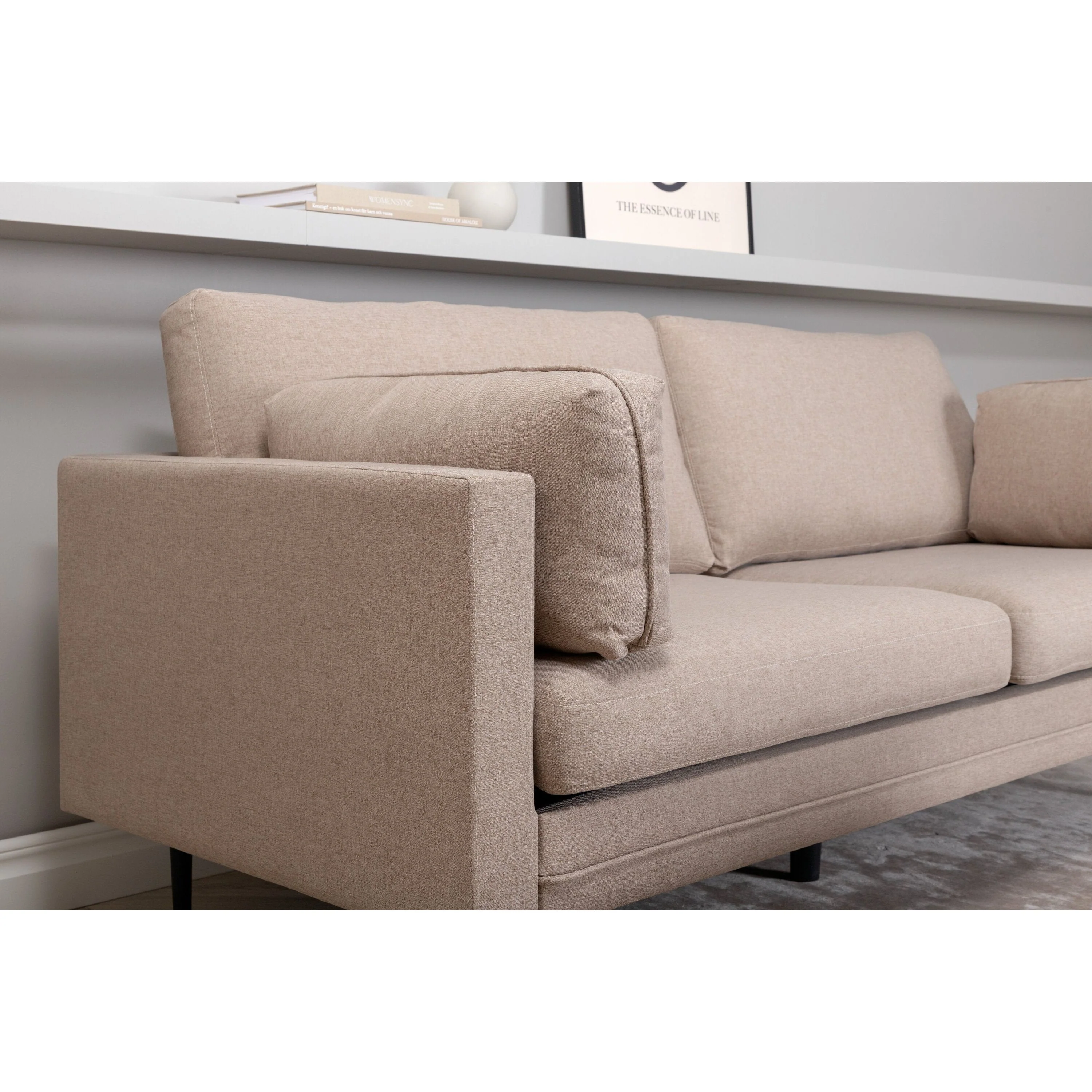 Boom 3-Sitzer Sofa - Schwarz / Brauner Stoff - Image 4