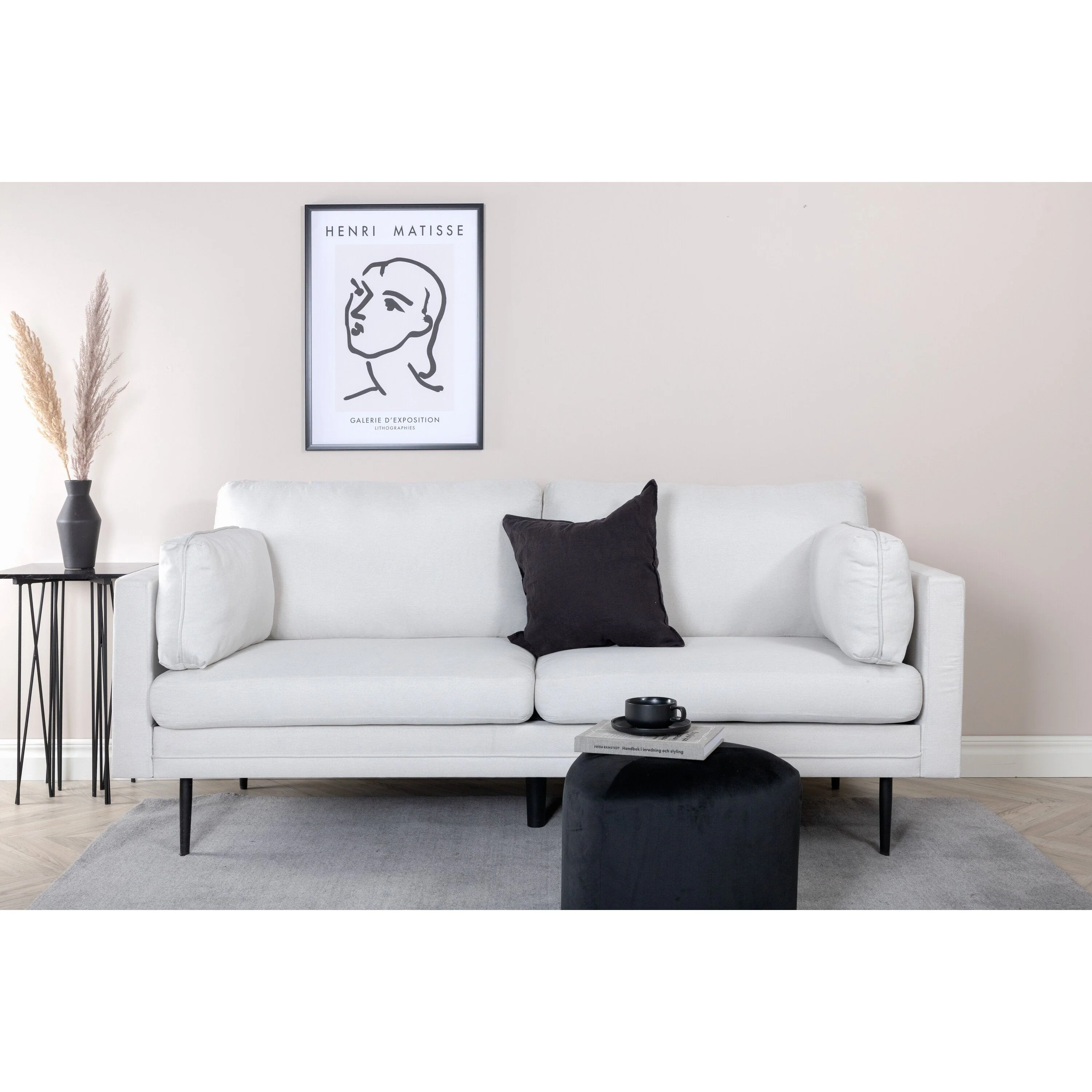 Boom 3-Sitzer Sofa - Schwarz / Hellbeige Stoff - Image 2