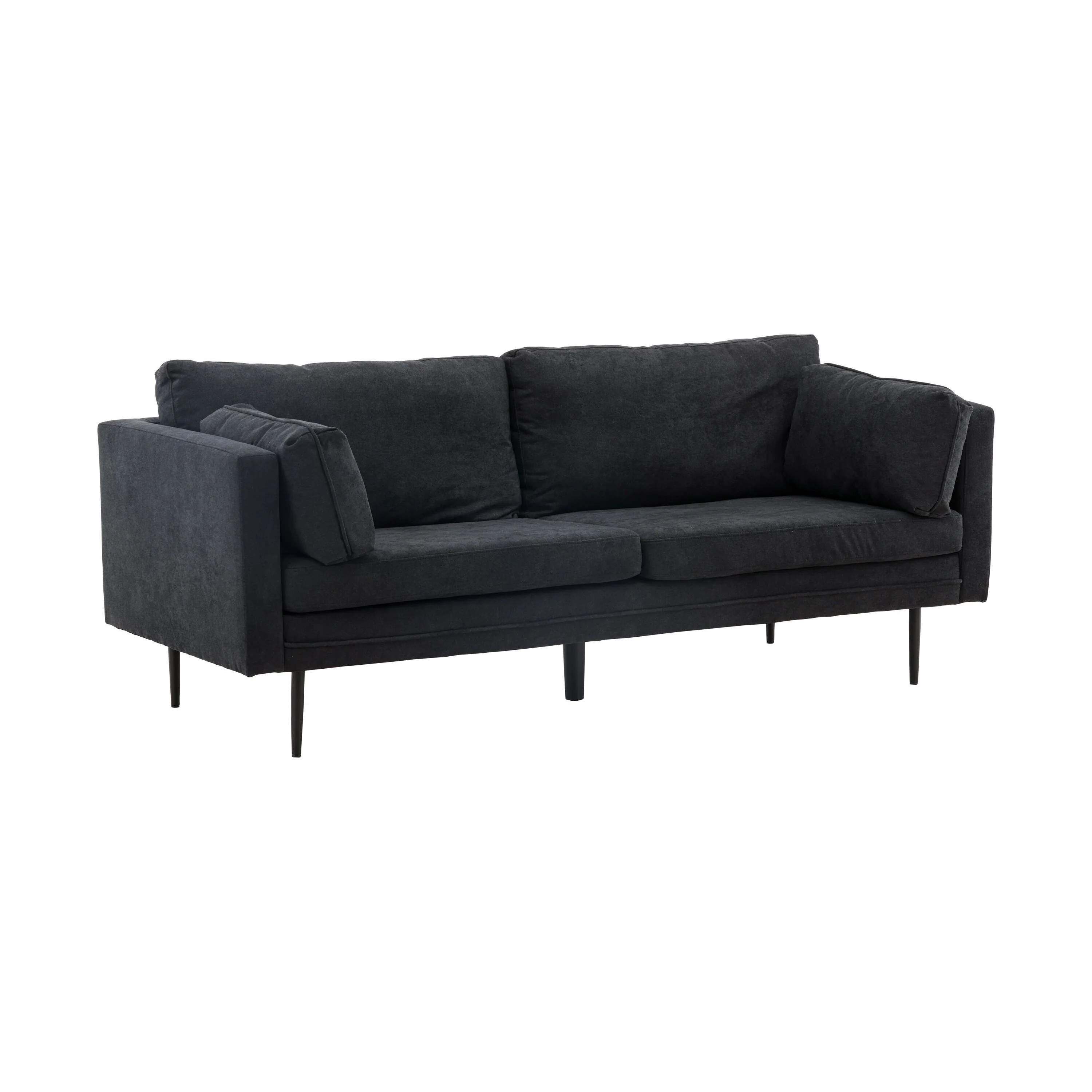Boom 3-Sitzer Sofa - Schwarz / Schwarzer Stoff / Leinen