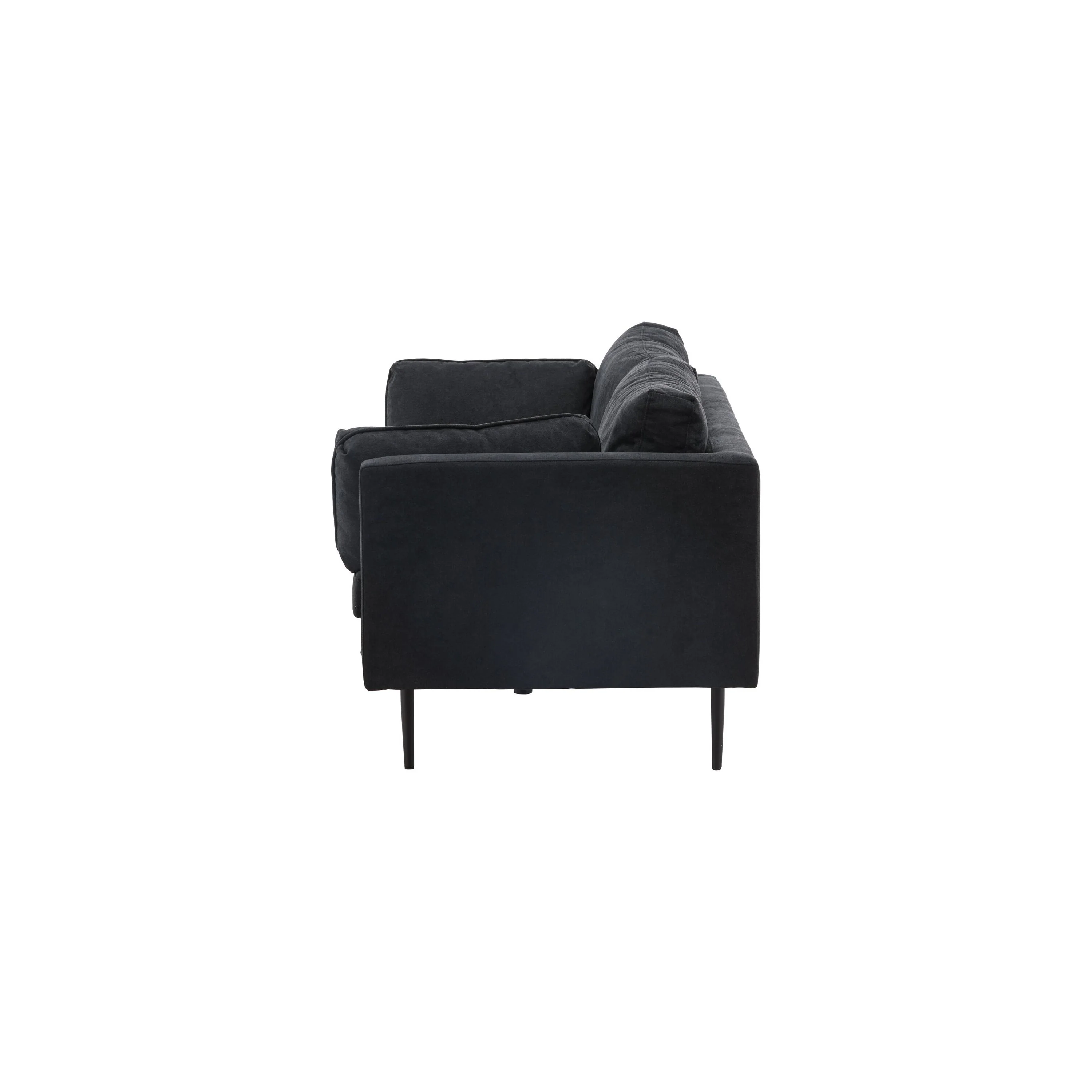 Boom 3-Sitzer Sofa - Schwarz / Schwarzer Stoff / Leinen - Image 8