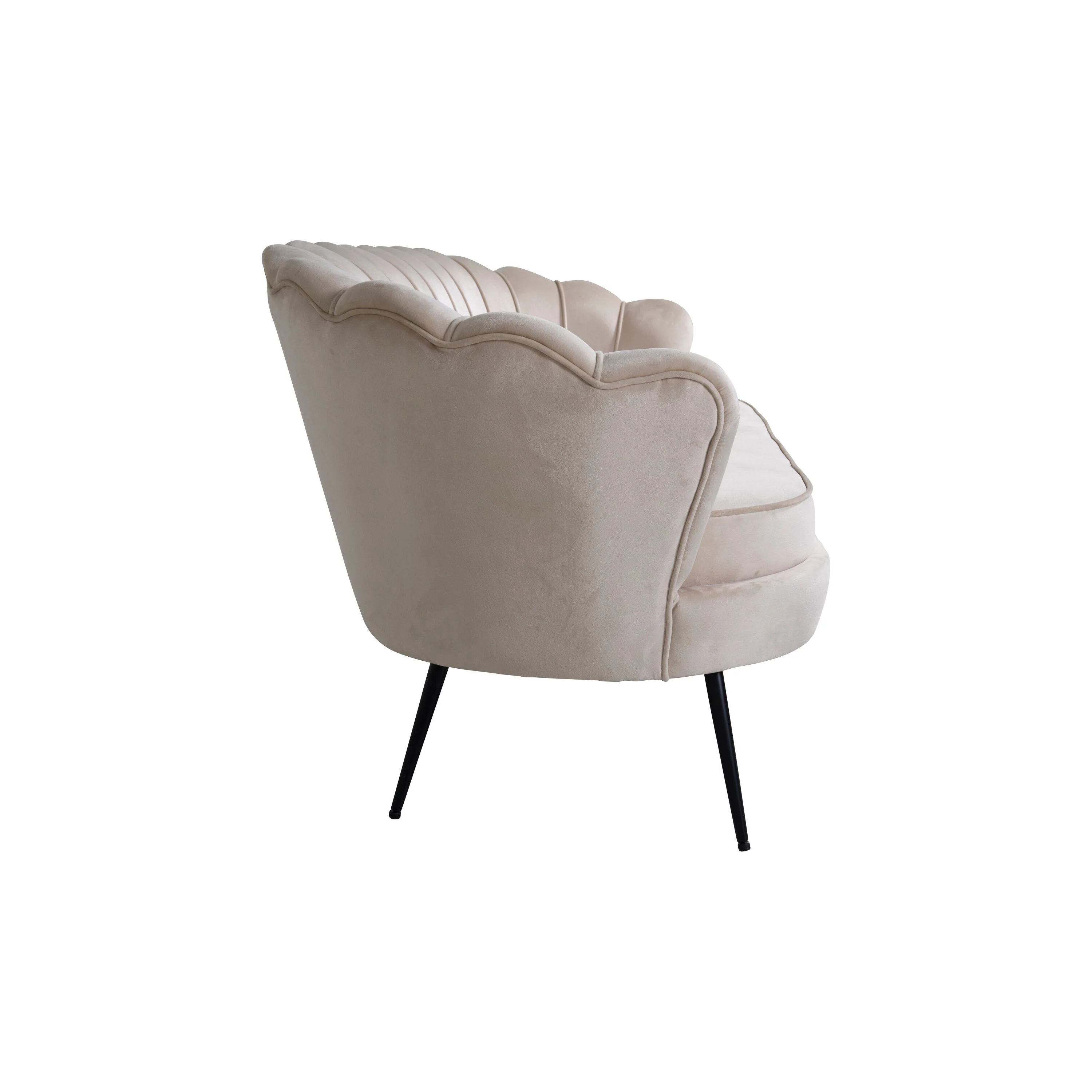Calais 3-Sitzer Sofa - Beige Samt - Schwarze Beine - Image 7