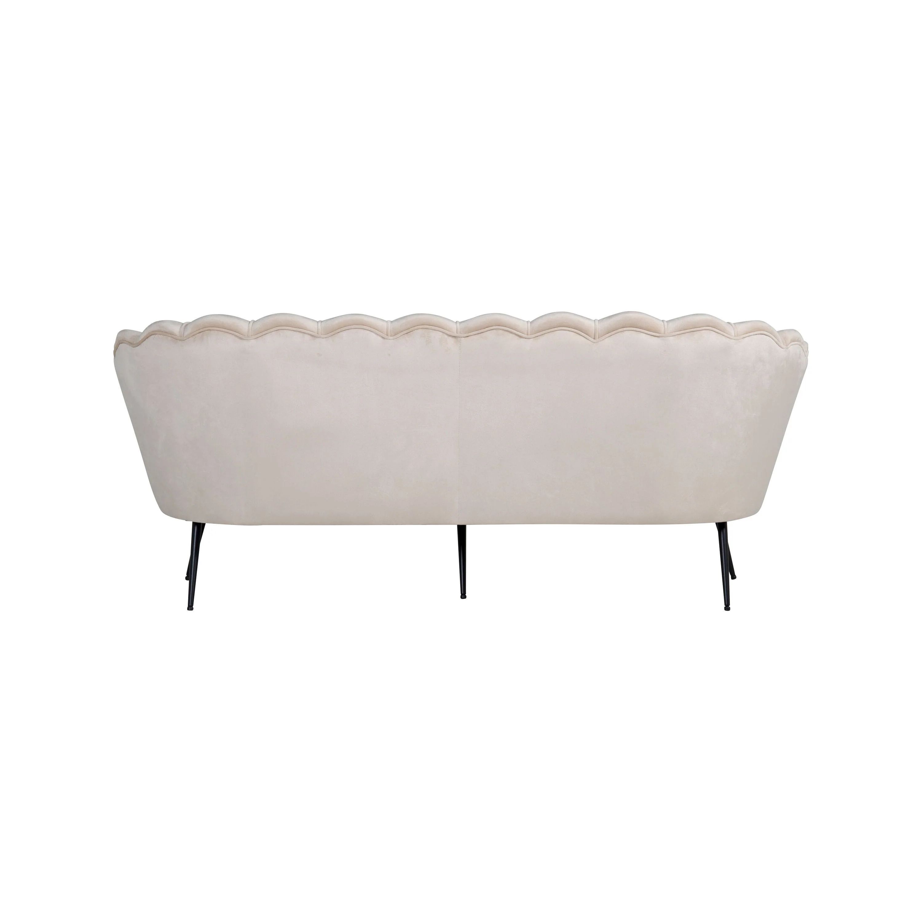 Calais 3-Sitzer Sofa - Beige Samt - Schwarze Beine - Image 8