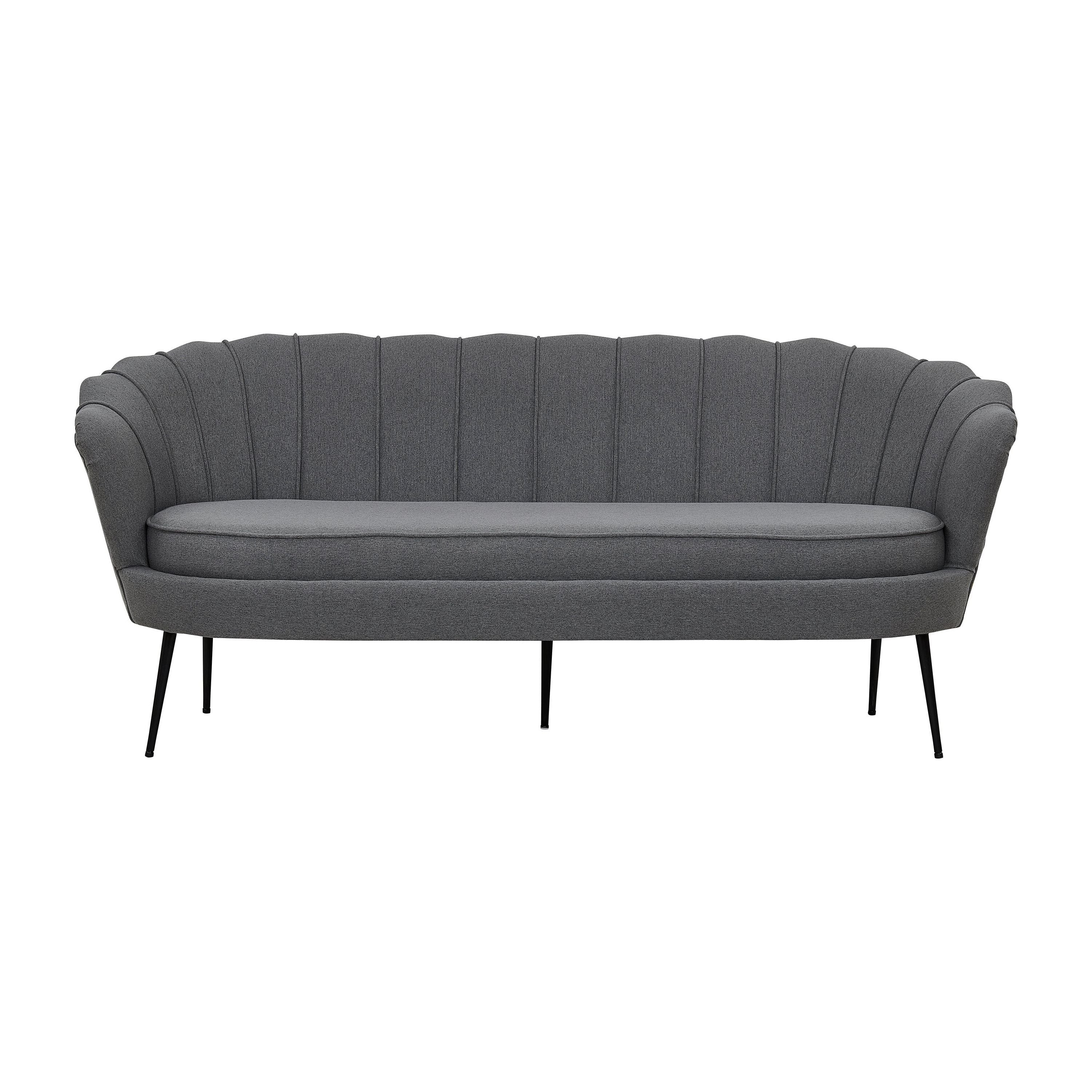 Calais 3-Sitzer Sofa - Grauer Stoff - Schwarze Beine