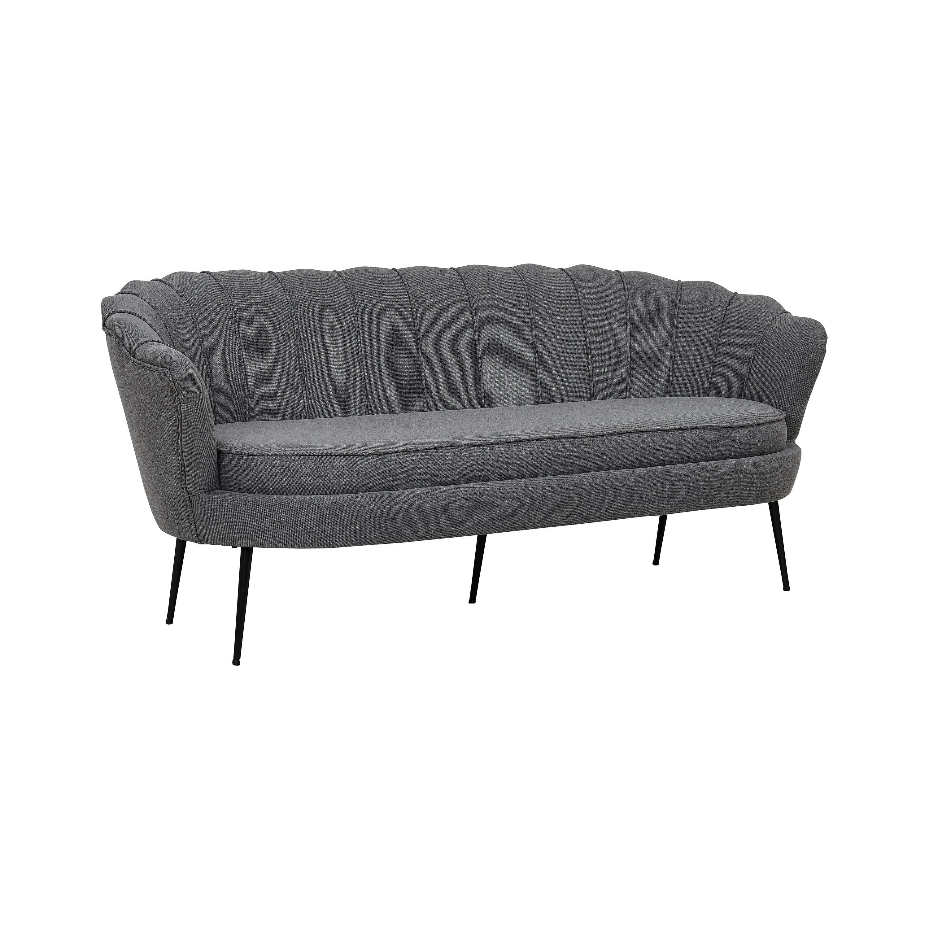 Calais 3-Sitzer Sofa - Grauer Stoff - Schwarze Beine - Image 5