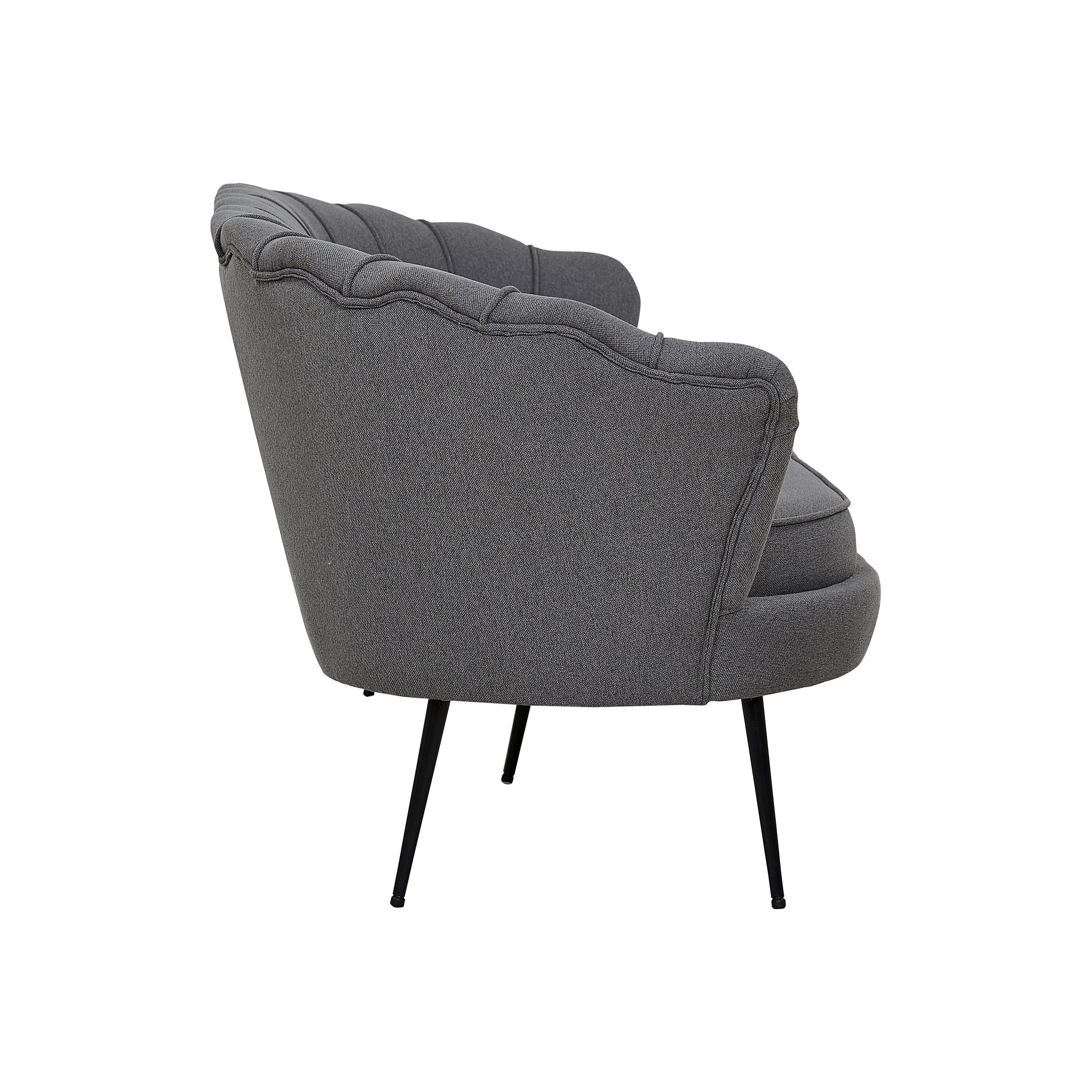 Calais 3-Sitzer Sofa - Grauer Stoff - Schwarze Beine - Image 6