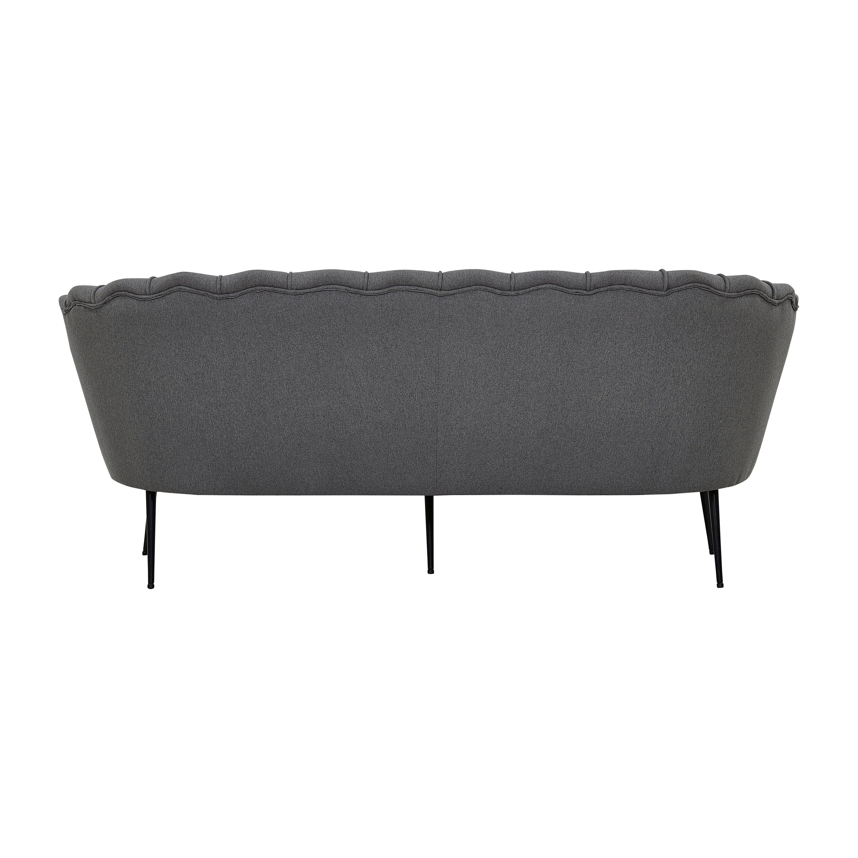 Calais 3-Sitzer Sofa - Grauer Stoff - Schwarze Beine - Image 7