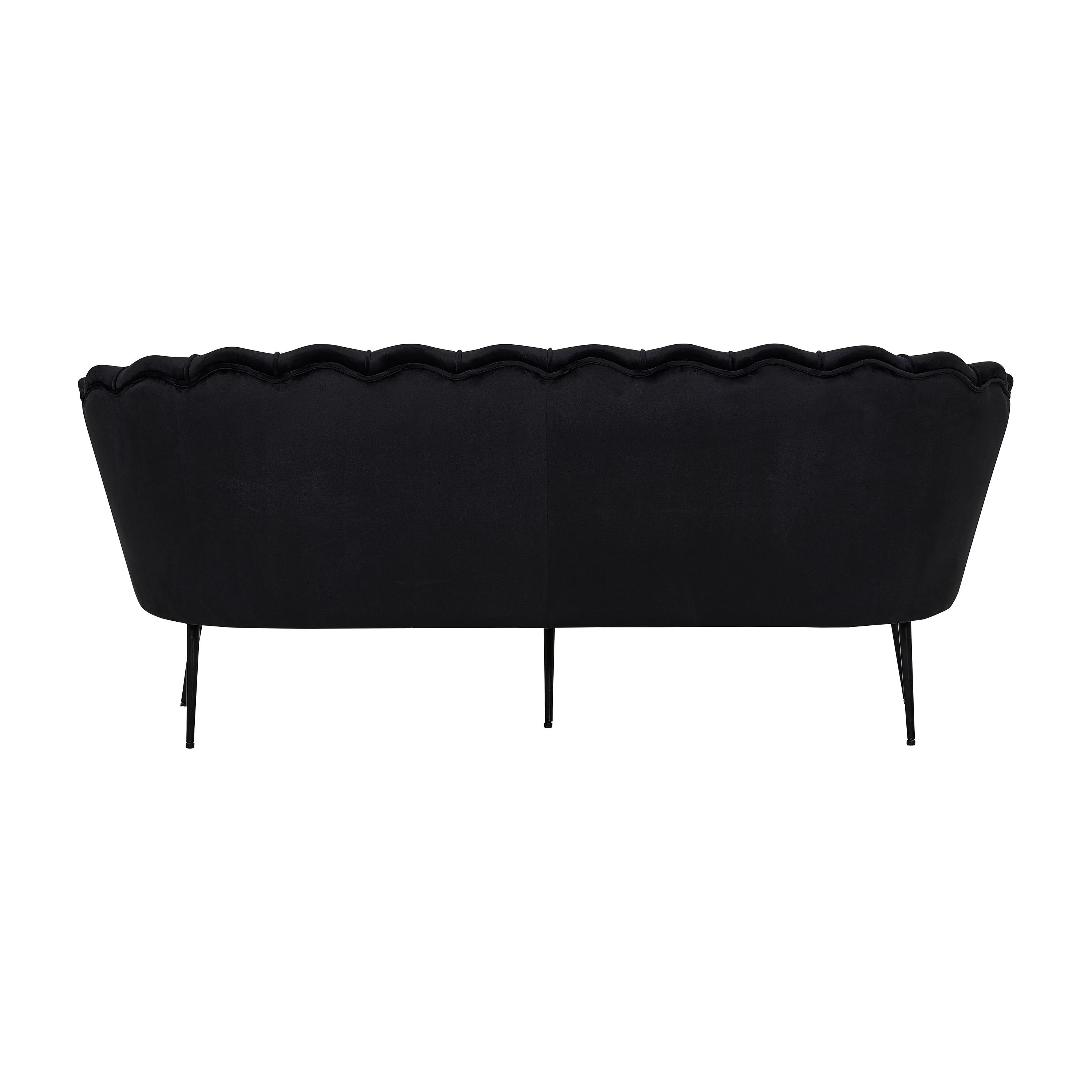 Calais 3-Sitzer Sofa - Schwarzer Samt - Schwarze Beine - Image 7