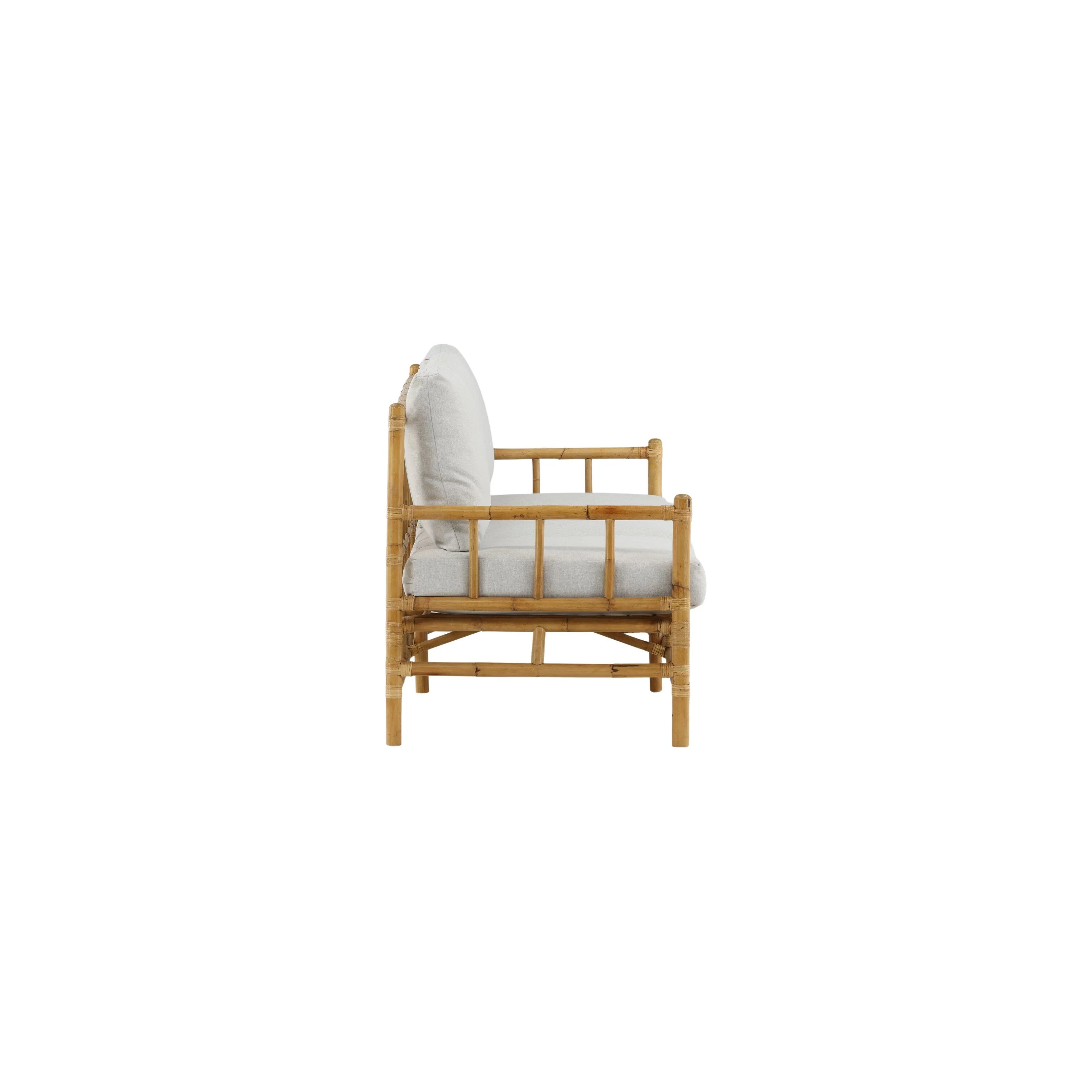 Cane 3-Sitzer Sofa - Bambus / Graues Kissen - Image 7