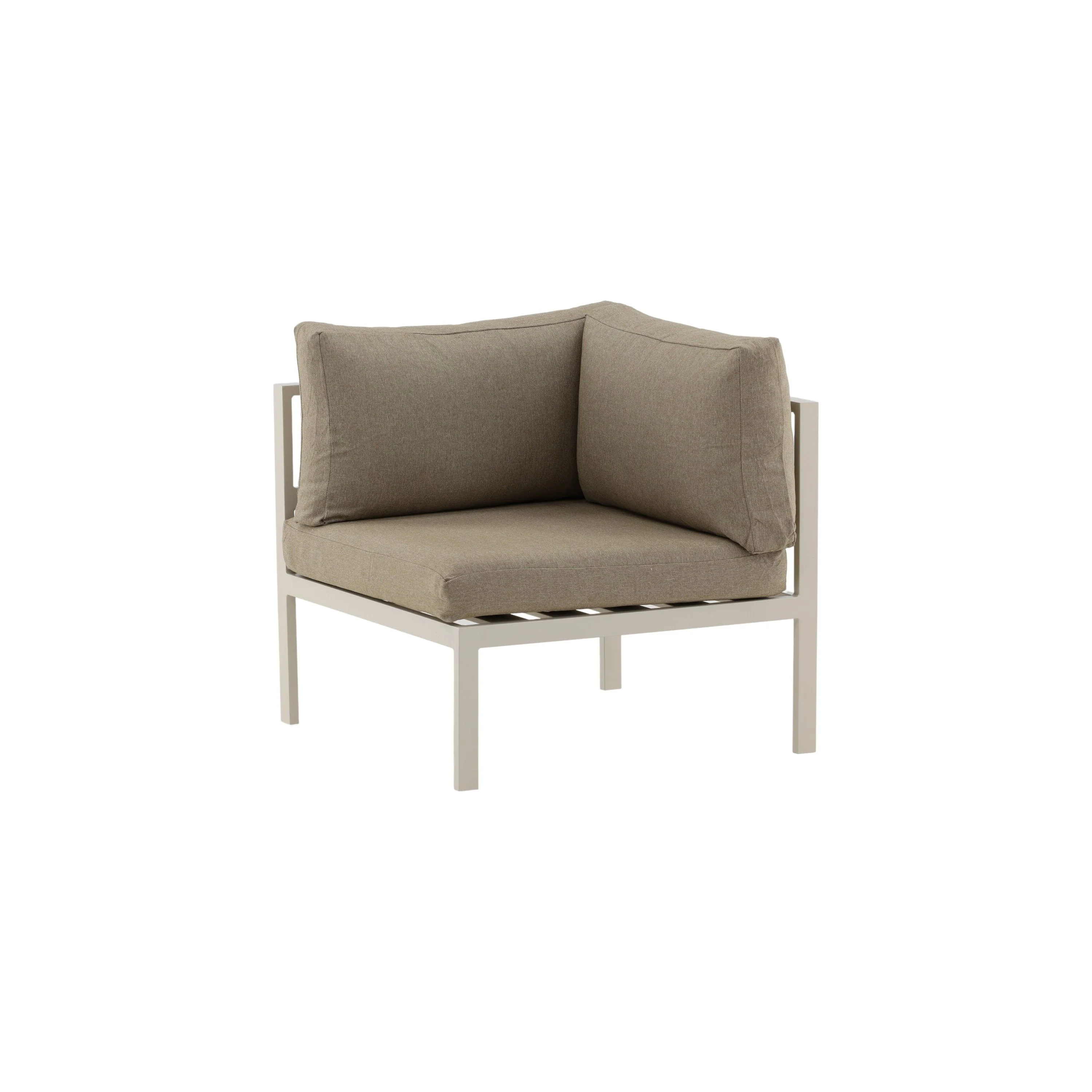 Copacabana Eckteil - Beige alu / Khaki Cushion