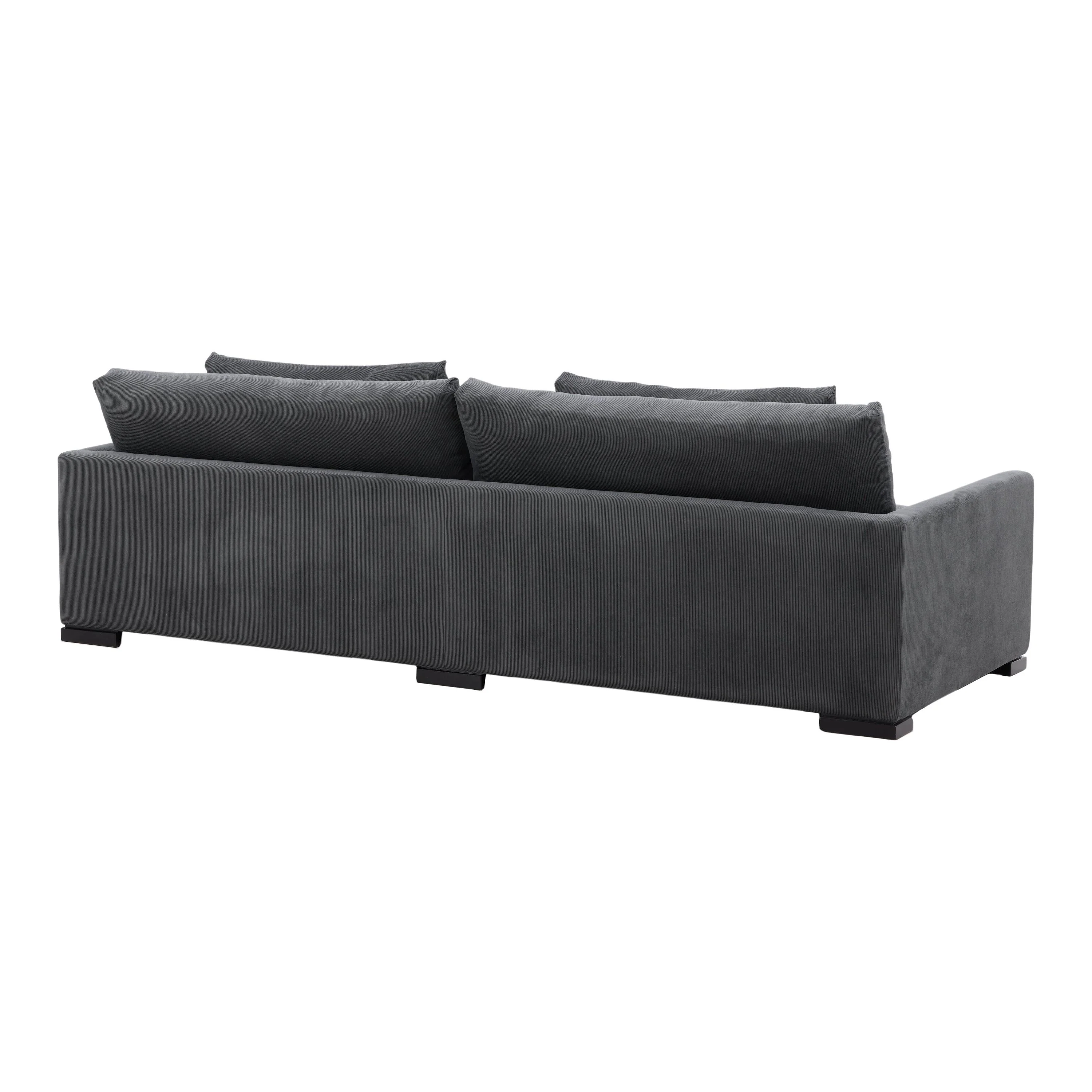 Durham 3-Sitzer Sofa - Holz / Dunkelgrauer Kord - Image 11
