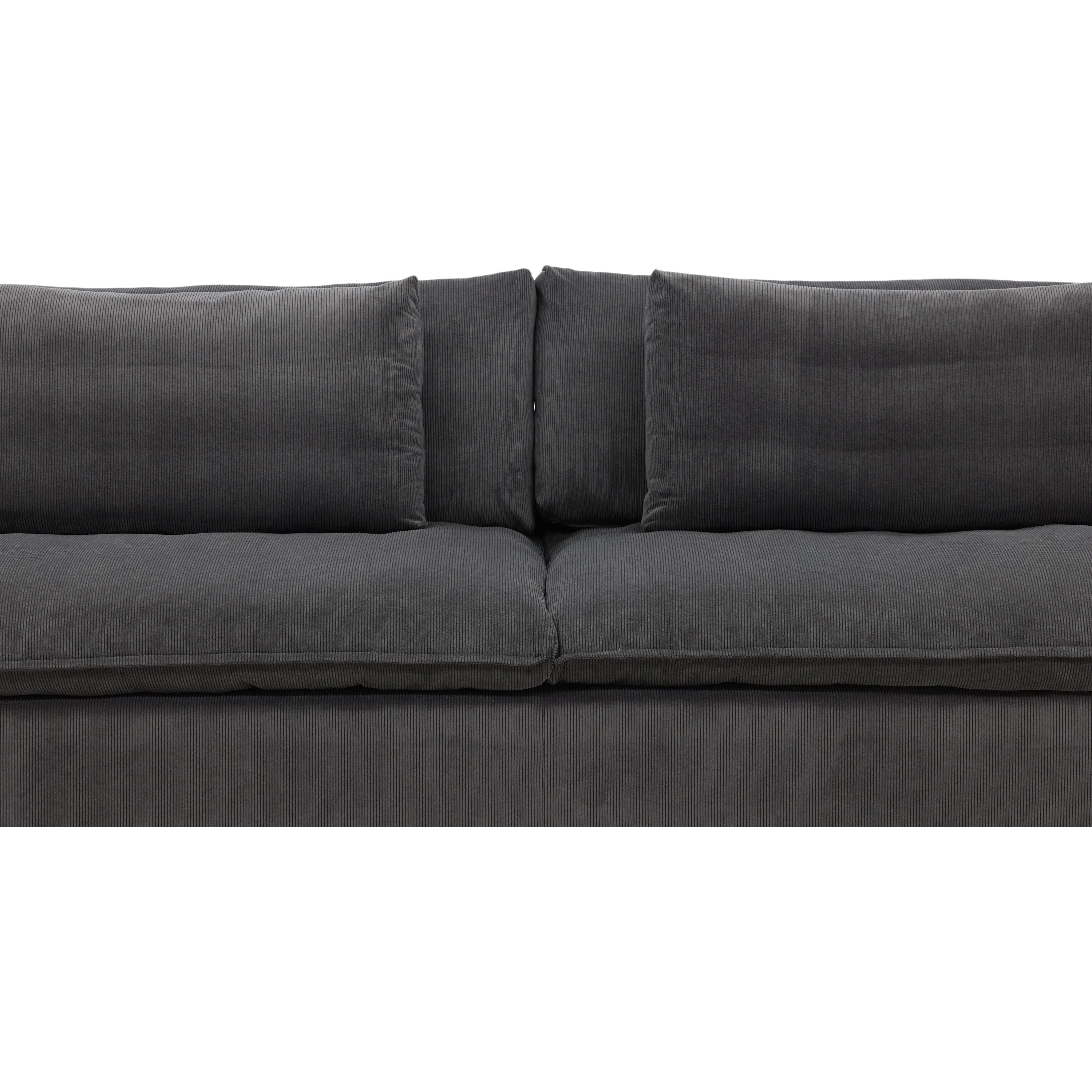 Durham 3-Sitzer Sofa - Holz / Dunkelgrauer Kord - Image 12