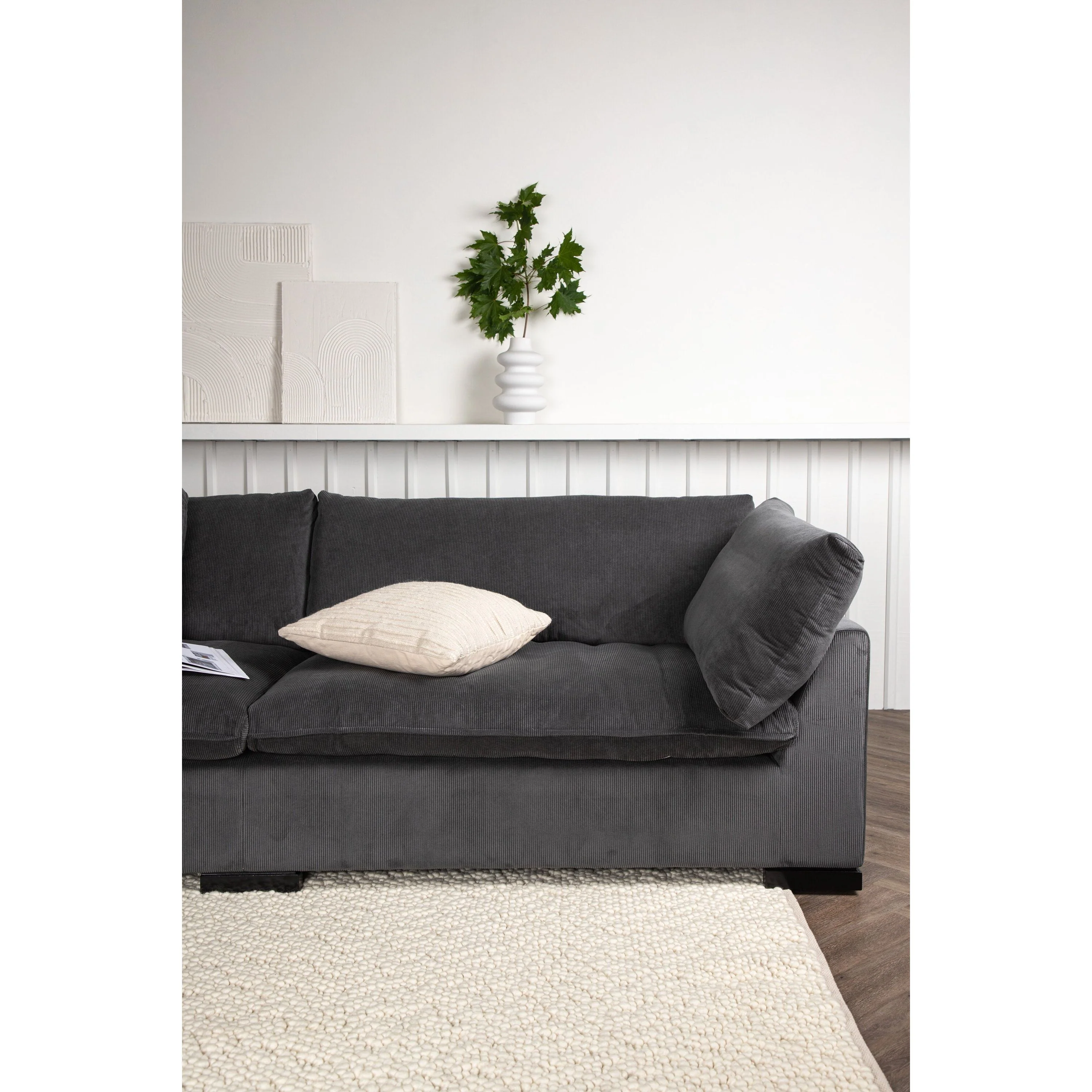 Durham 3-Sitzer Sofa - Holz / Dunkelgrauer Kord - Image 3