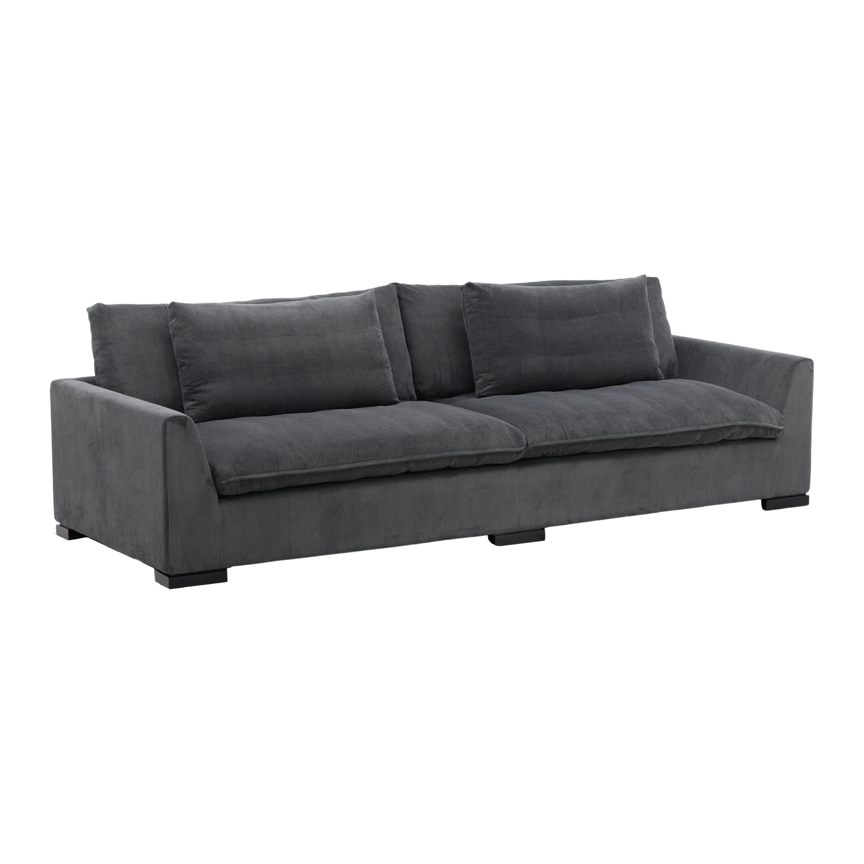 Durham 3-Sitzer Sofa - Holz / Dunkelgrauer Kord - Image 7