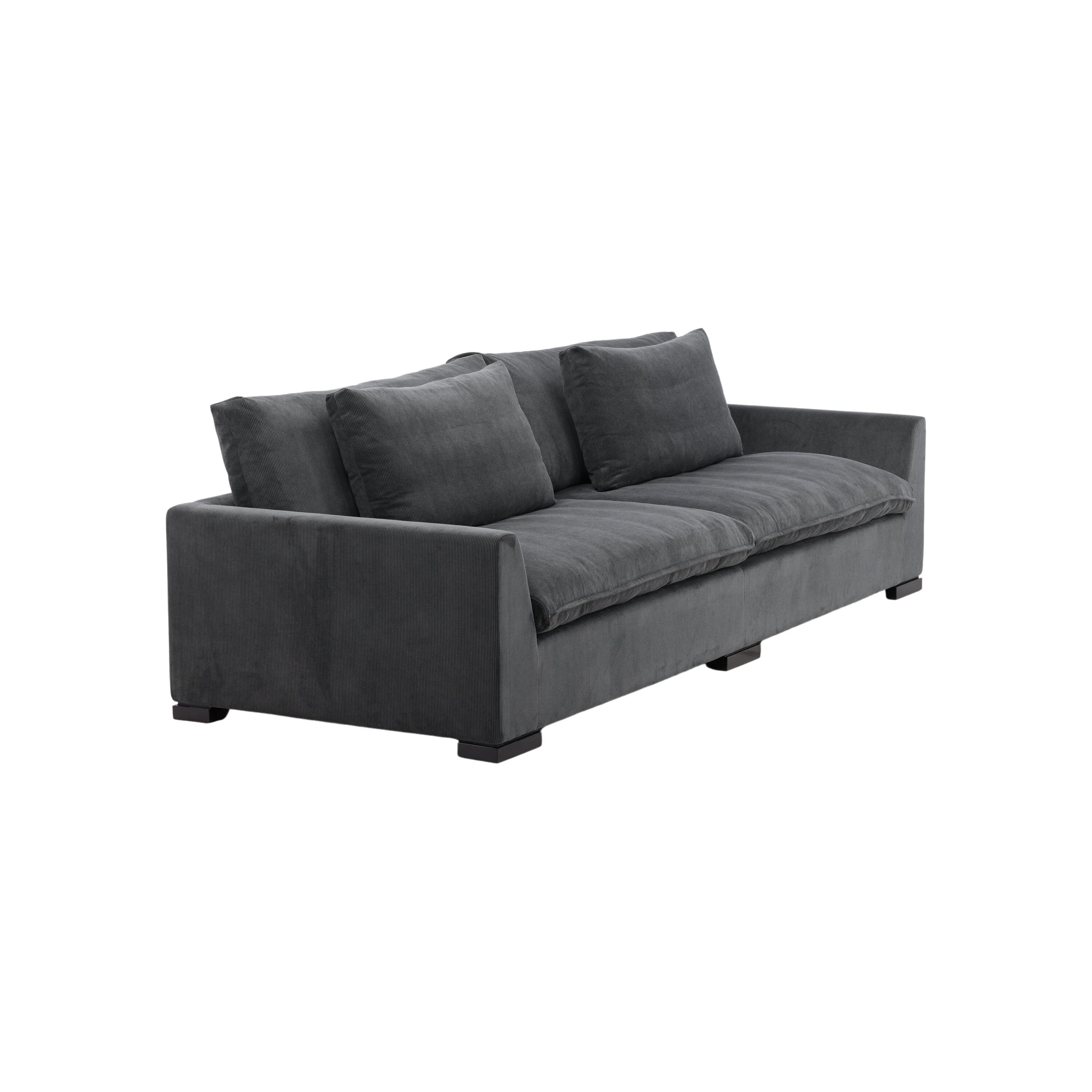 Durham 3-Sitzer Sofa - Holz / Dunkelgrauer Kord - Image 8