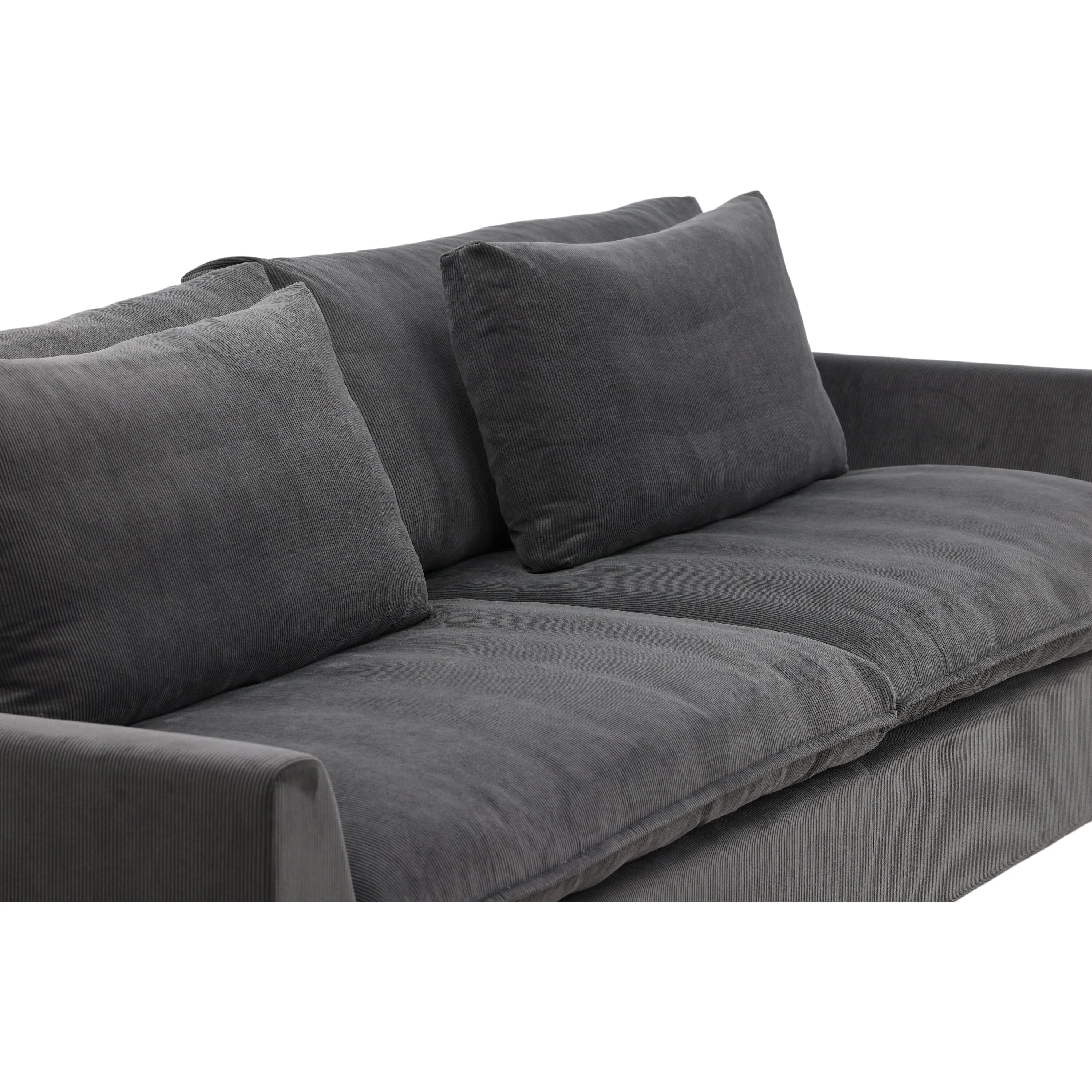 Durham 3-Sitzer Sofa - Holz / Dunkelgrauer Kord - Image 9