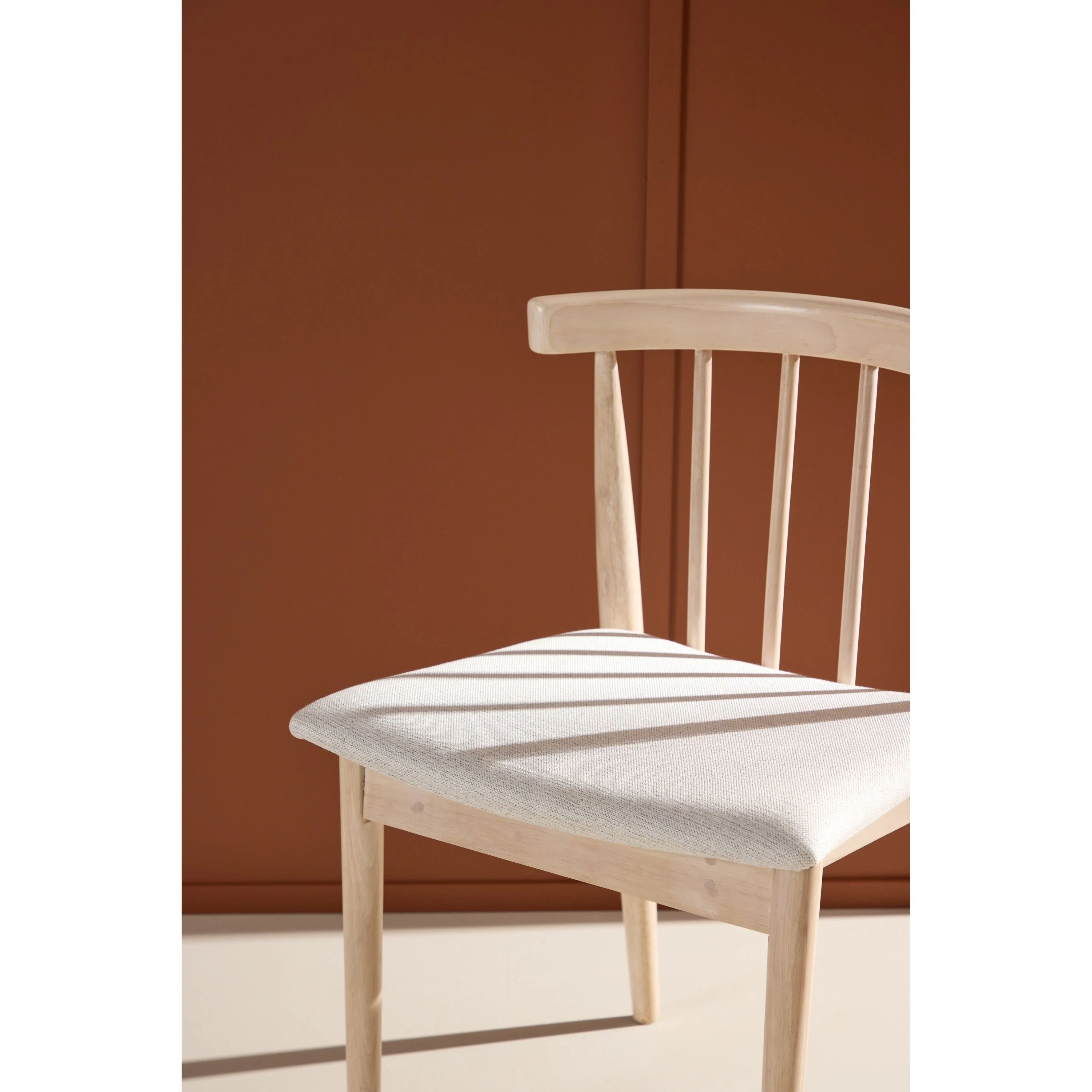 Flora Esszimmerstuhl 2er-Pack - Whitewash Beine / Beige Stoff - Image 3