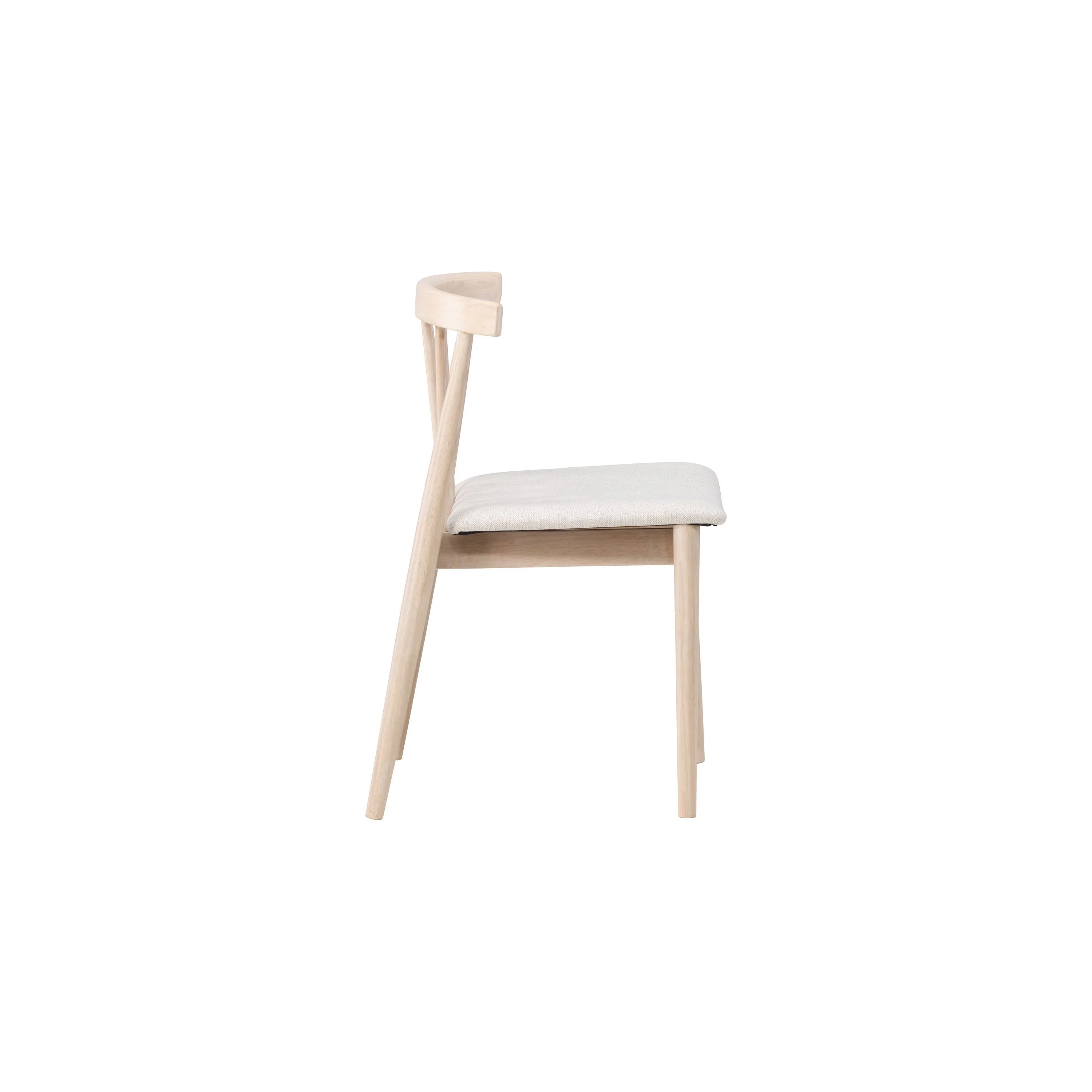Flora Esszimmerstuhl 2er-Pack - Whitewash Beine / Beige Stoff - Image 8