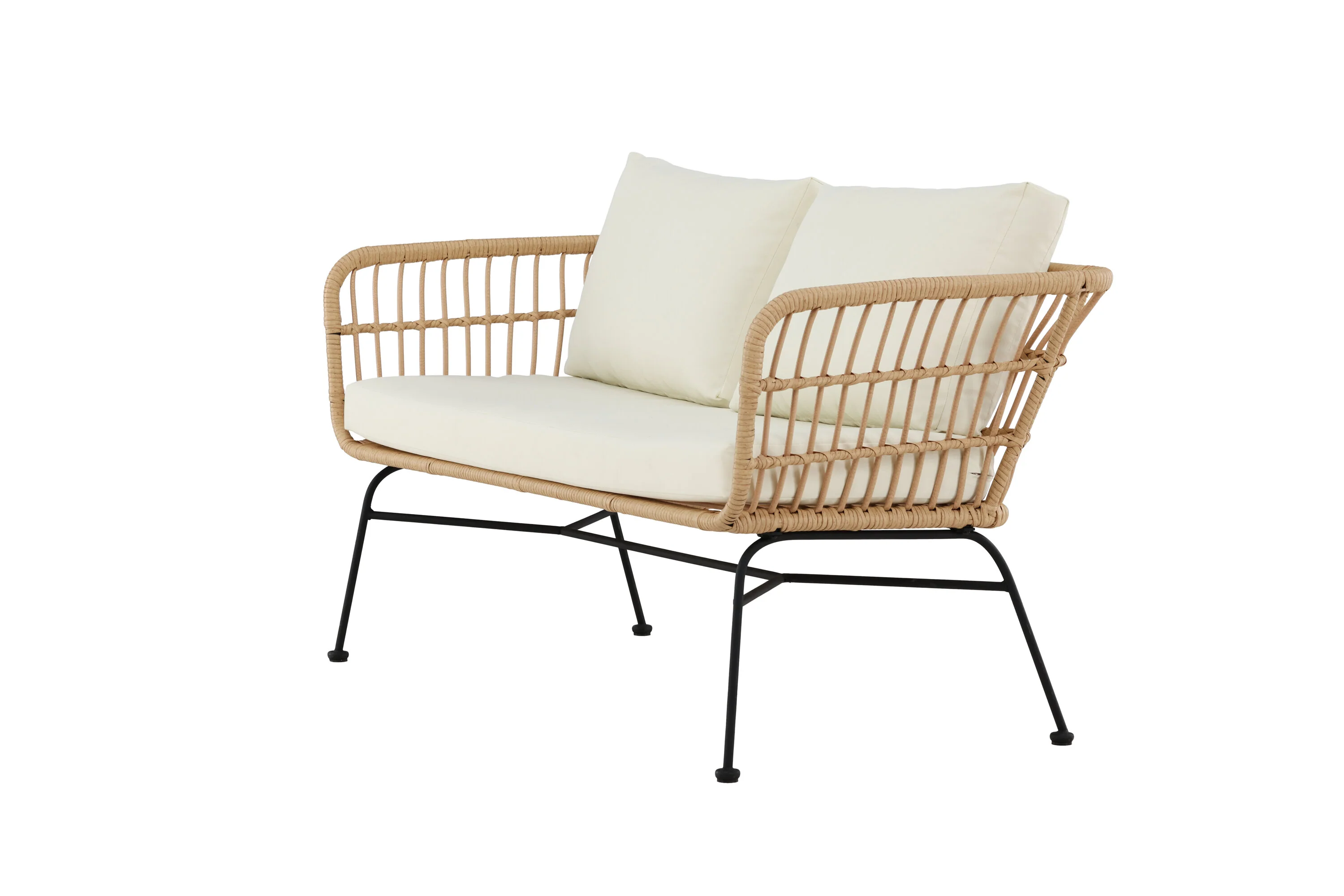 Isola Lounge Sofa Schwarz / Natur Rattan - Image 6