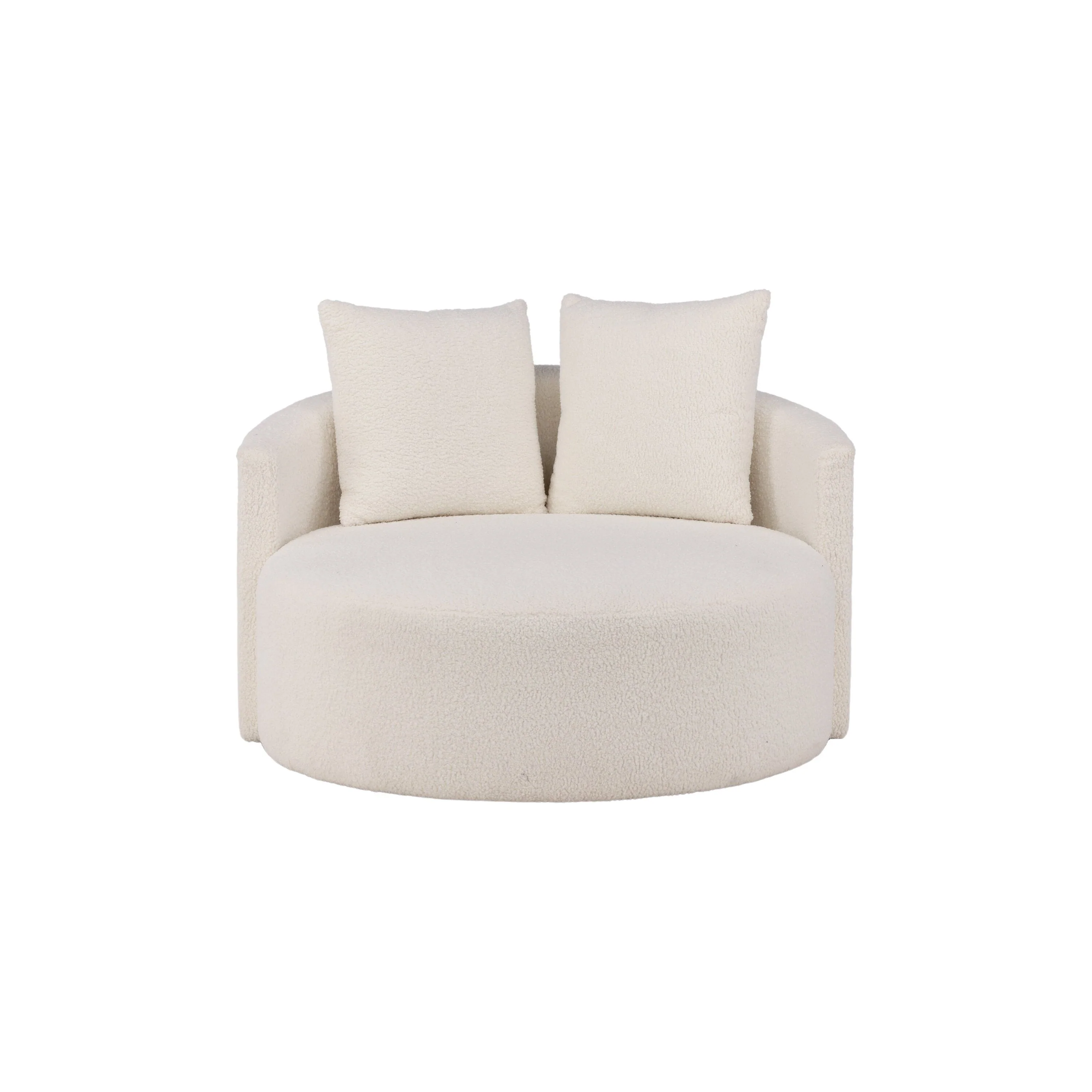 Kelso 2-Sitzer Sofa - Holz / Weißer Teddy