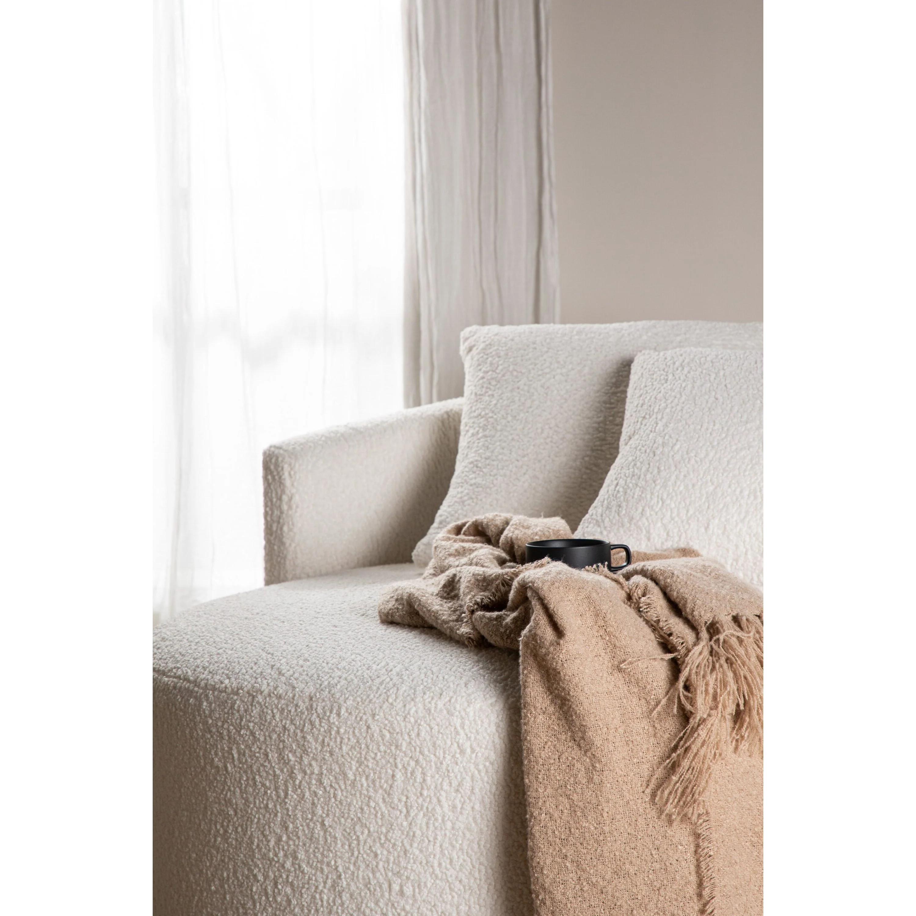 Kelso 2-Sitzer Sofa - Holz / Weißer Teddy - Image 3