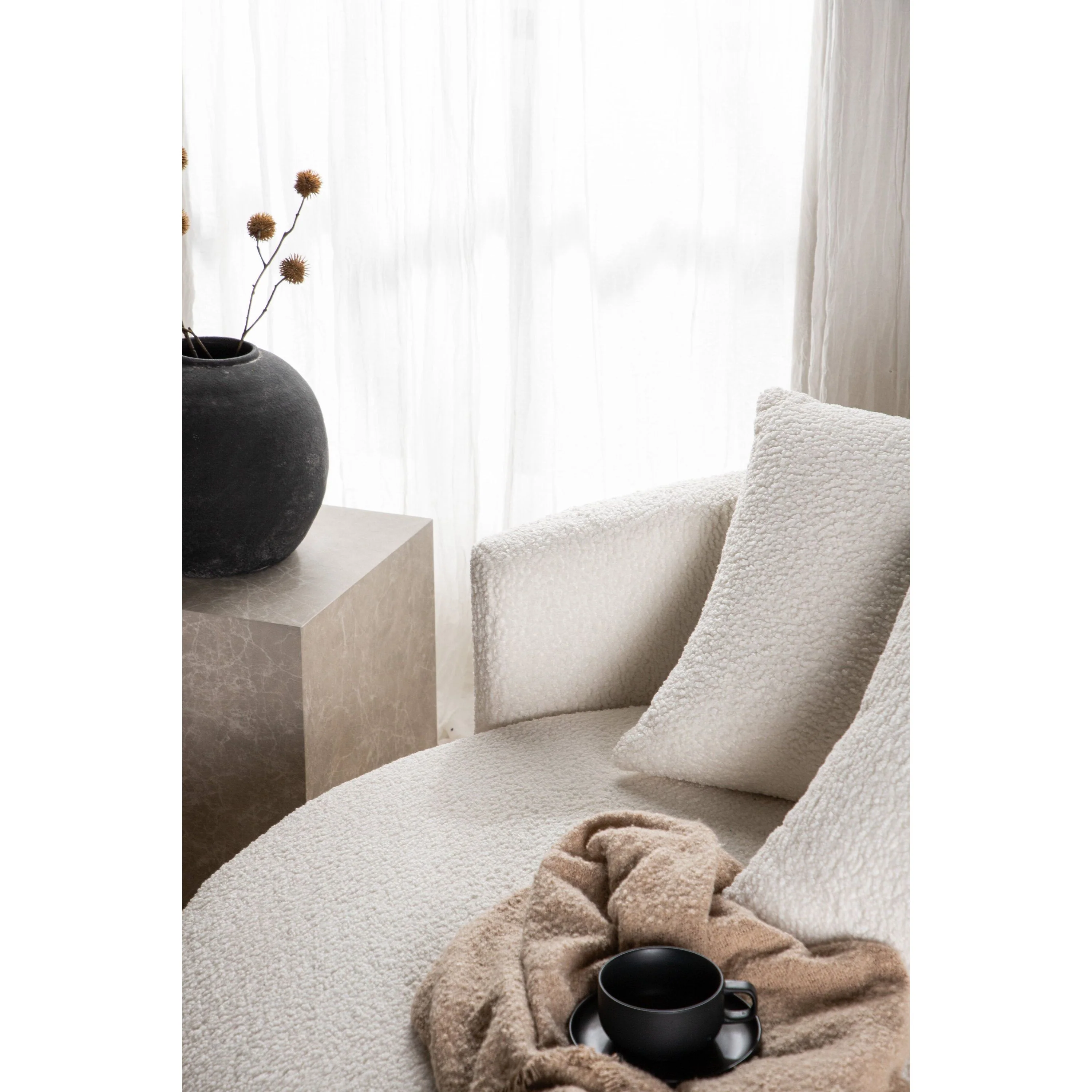 Kelso 2-Sitzer Sofa - Holz / Weißer Teddy - Image 4
