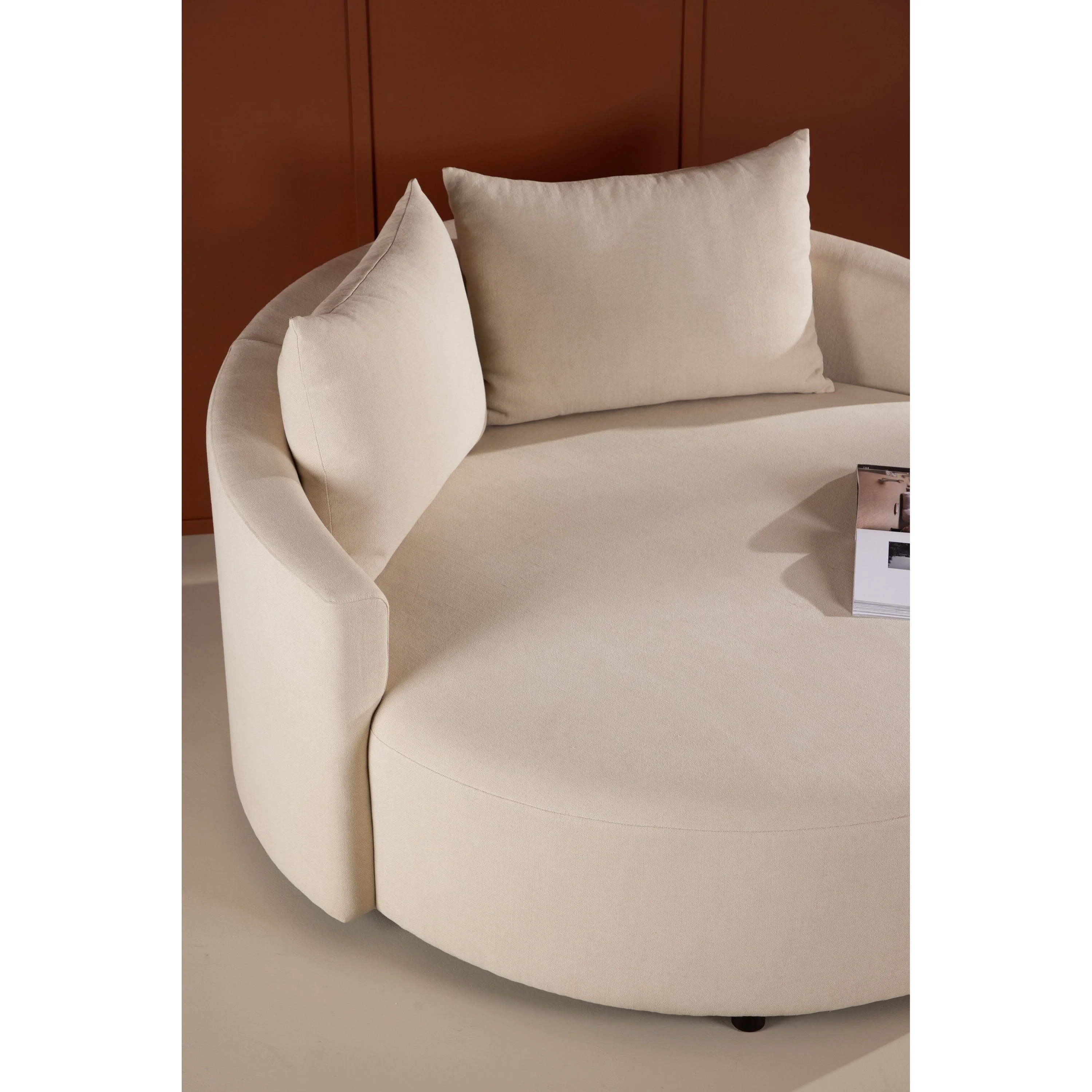 Kelso Sofa - Holz/ Beige Leinen 150 cm - Image 3