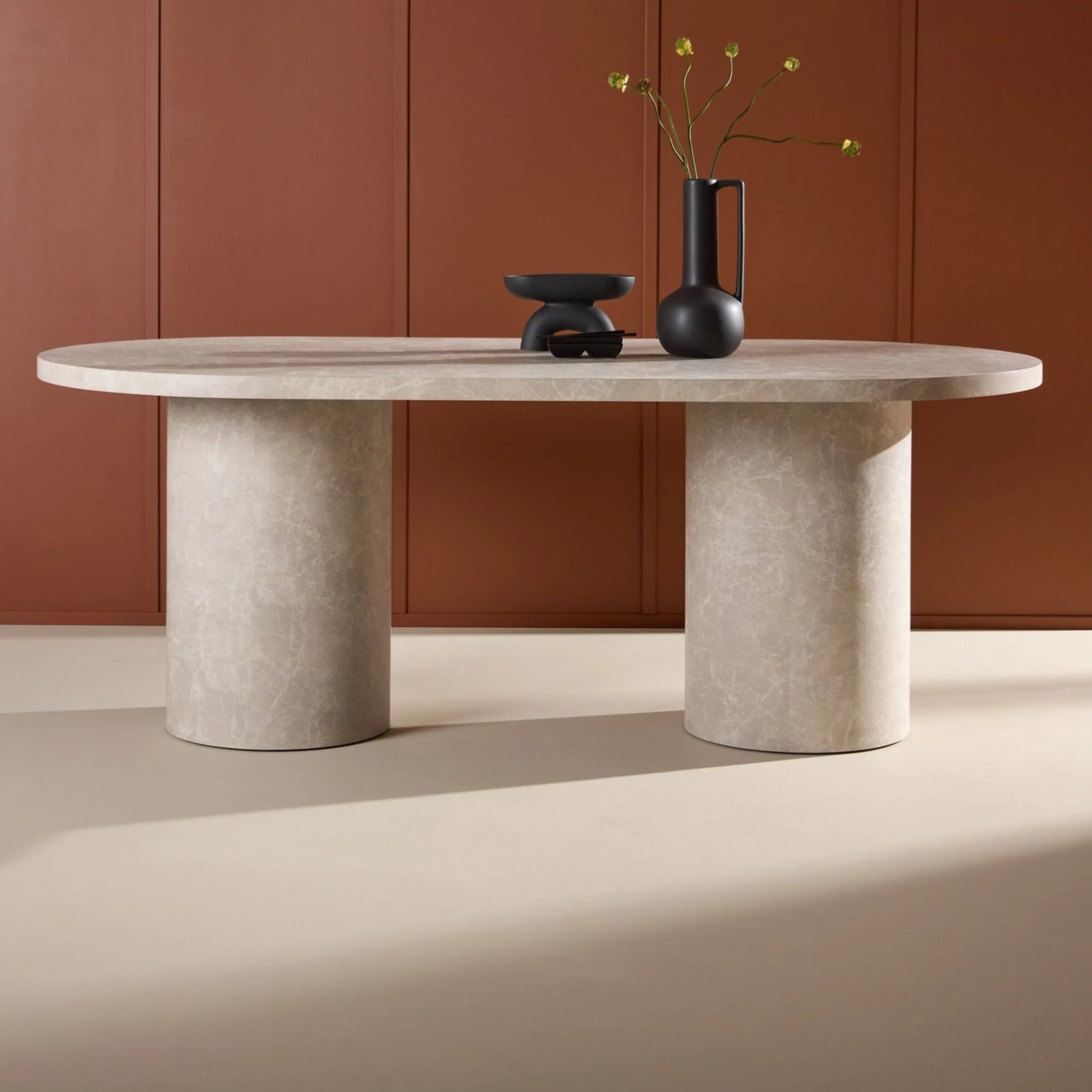 Narvik Esstisch - Beige Marmoroptik 100x200 cm - Image 2