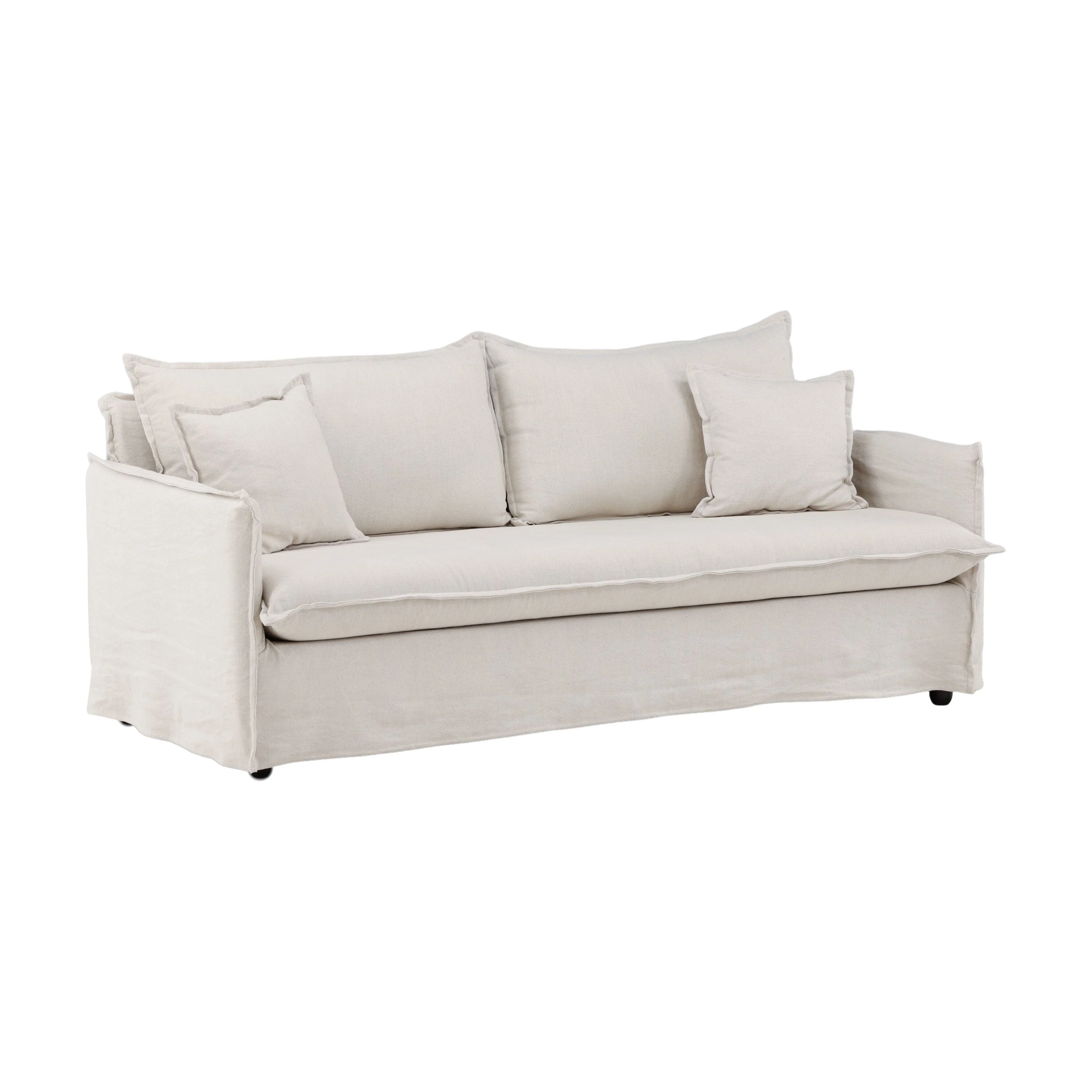 Nova 3-Sitzer Sofa - Holz / Beige Leinen - Image 6