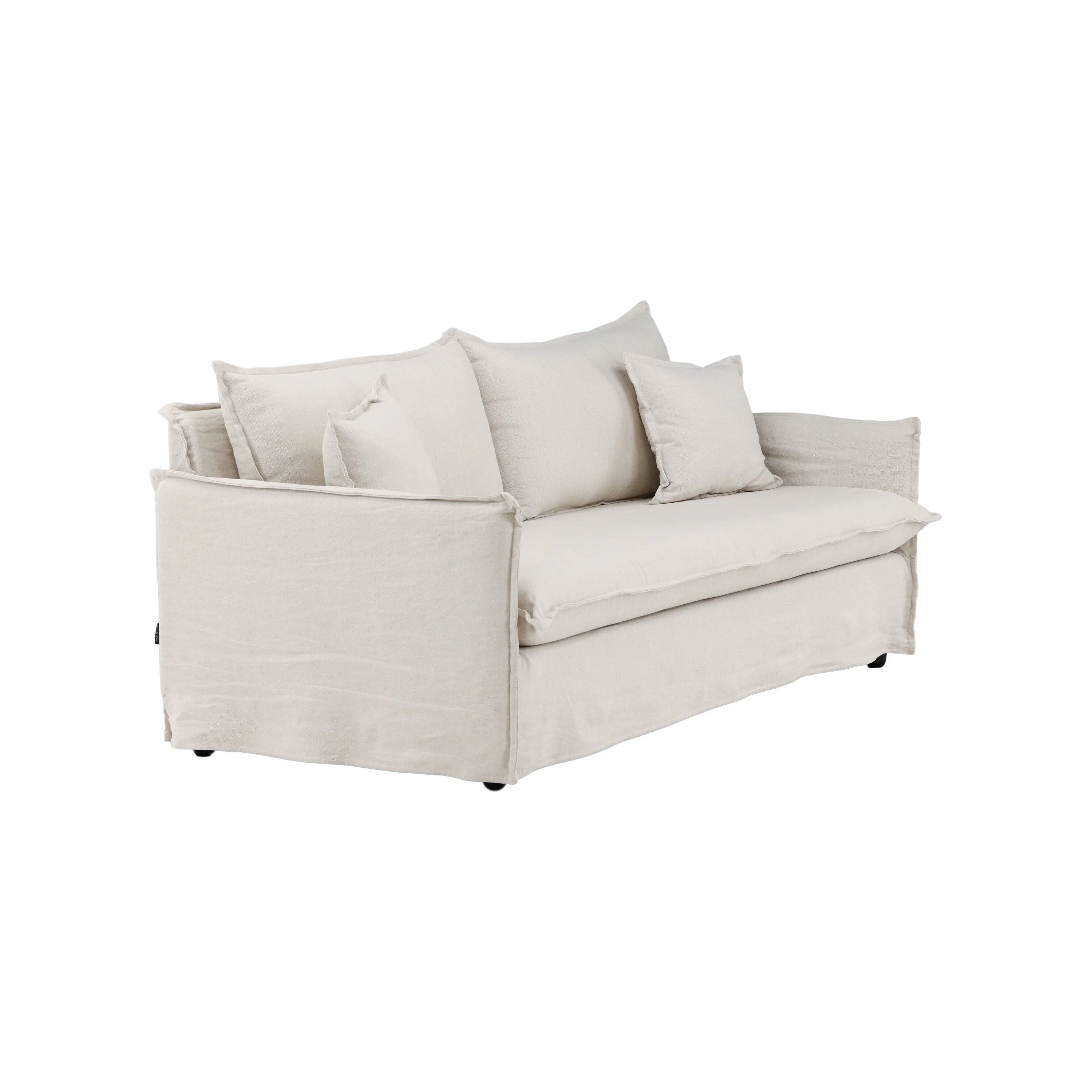 Nova 3-Sitzer Sofa - Holz / Beige Leinen - Image 7