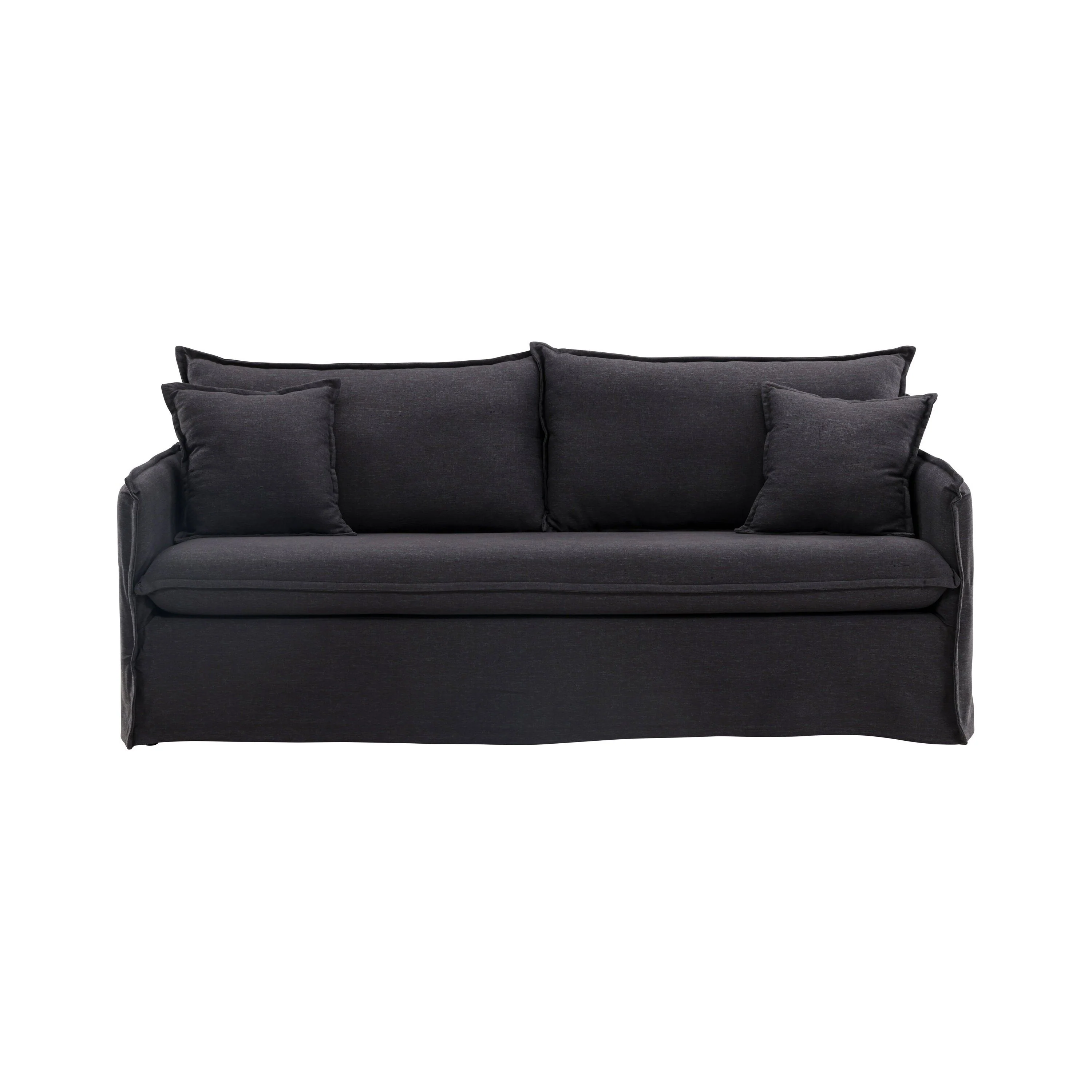 Nova 3-Sitzer Sofa Holz/ Schwarzer Stoff